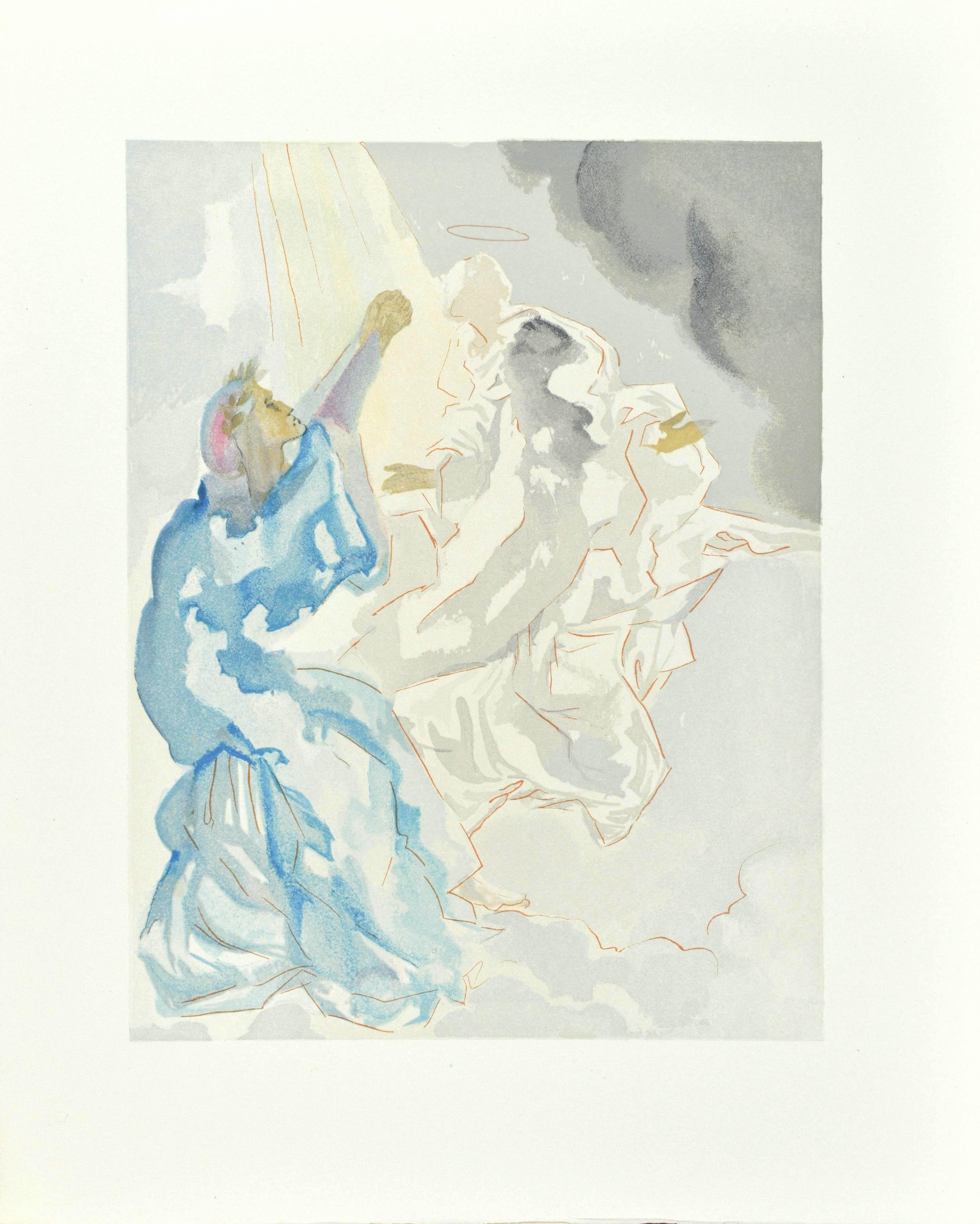 Woodcut in colors on vélin pur chiffon de Rives paper. Paper size: 13 x 10.375 inches. Inscription: Unsigned and unnumbered, as issued. Catalogue raisonné reference: Michler & Löpsinger 1039-1138; Field 189-200. Notes: From the folio, La Divina