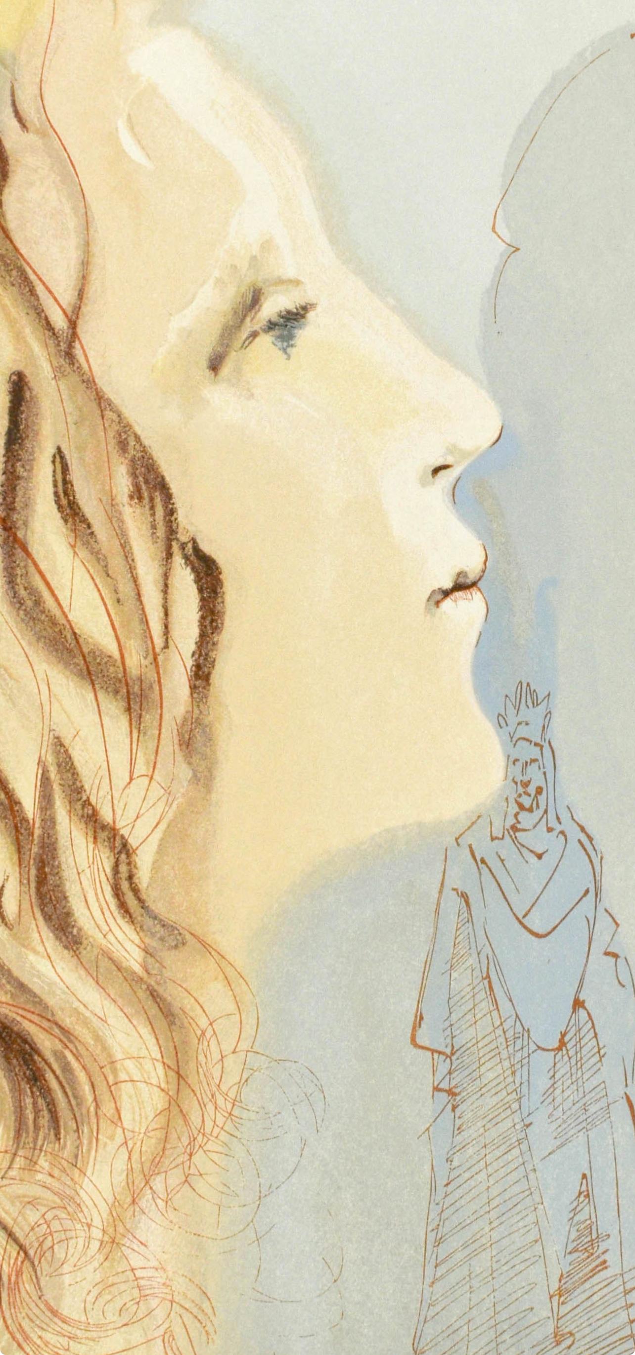 Paradiso, Canto VIII (Field 189-200; M/L. 1039-1138), La Divina Commedia - Beige Figurative Print by Salvador Dalí