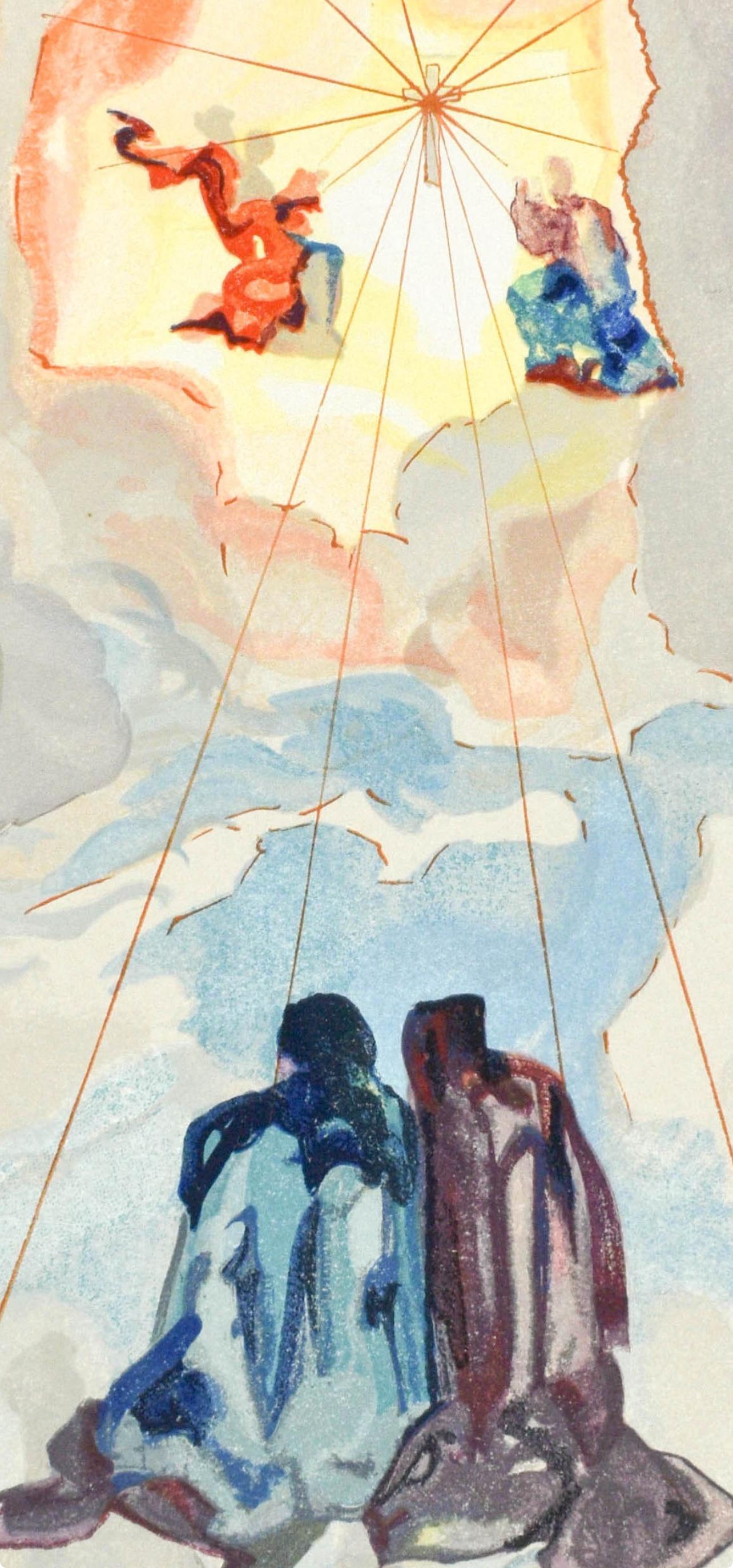 Paradiso, Canto XV (Field 189-200; M/L. 1039-1138), La Divina Commedia - Gray Figurative Print by Salvador Dalí