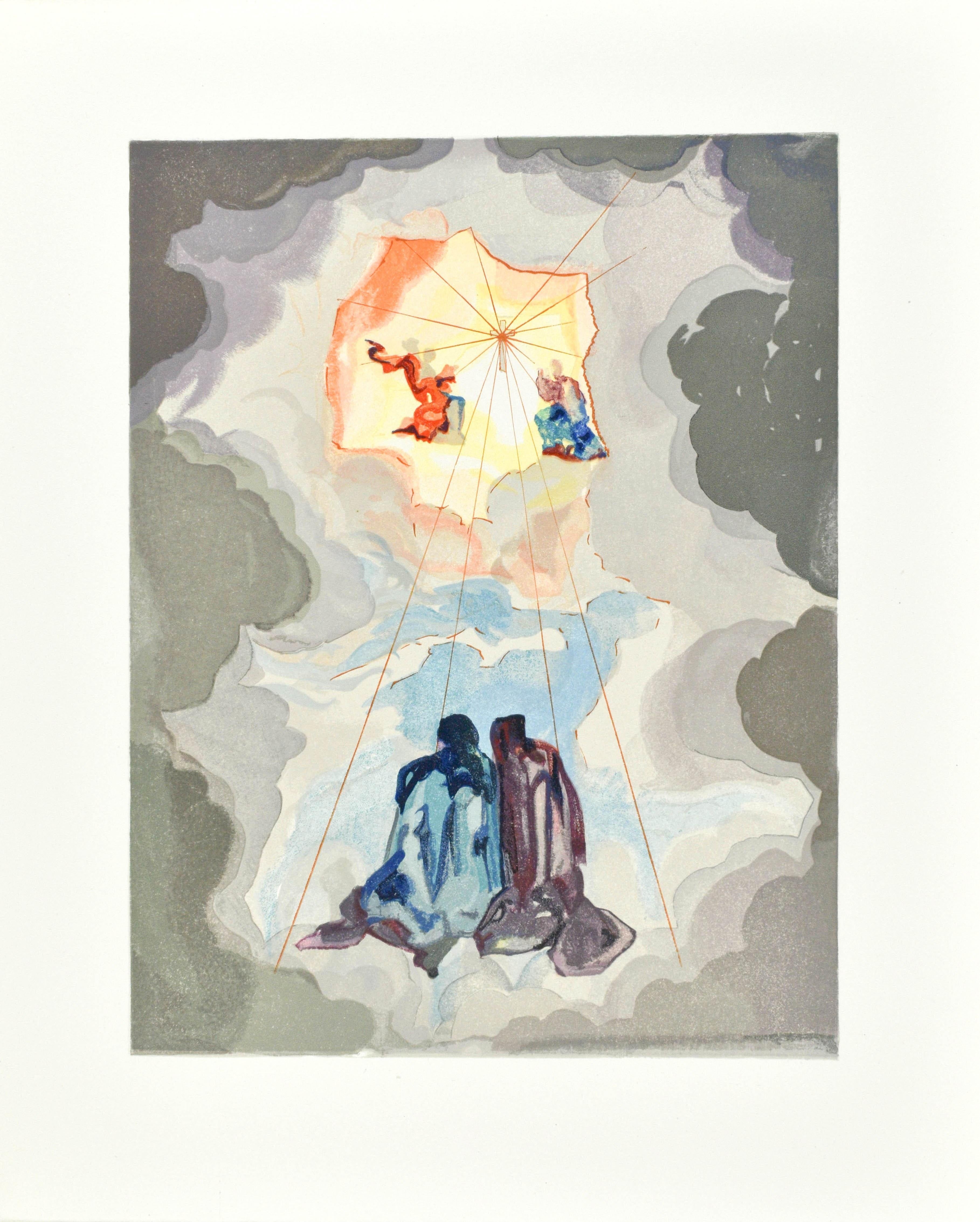Woodcut in colors on vélin pur chiffon de Rives paper. Paper size: 13 x 10.375 inches. Inscription: Unsigned and unnumbered, as issued. Catalogue raisonné reference: Michler & Löpsinger 1039-1138; Field 189-200. Notes: From the folio, La Divina