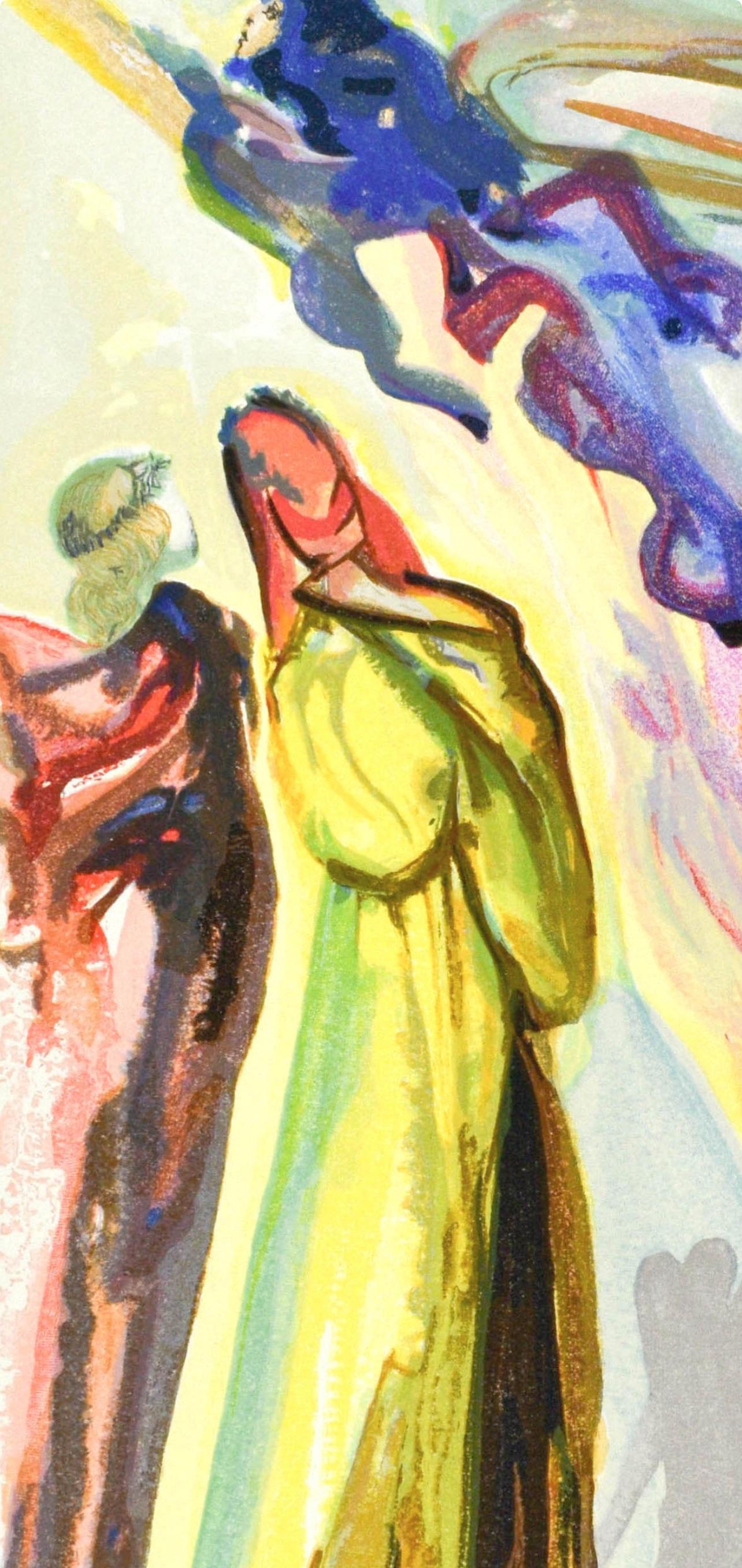 Paradiso, Canto XVI (Field 189-200; M/L. 1039-1138), La Divina Commedia - Beige Landscape Print by Salvador Dalí