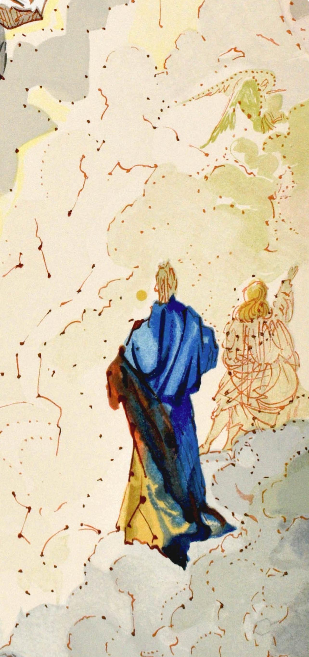 Paradiso, Canto XX (Field 189-200; M/L. 1039-1138), La Divina Commedia - Beige Landscape Print by Salvador Dalí