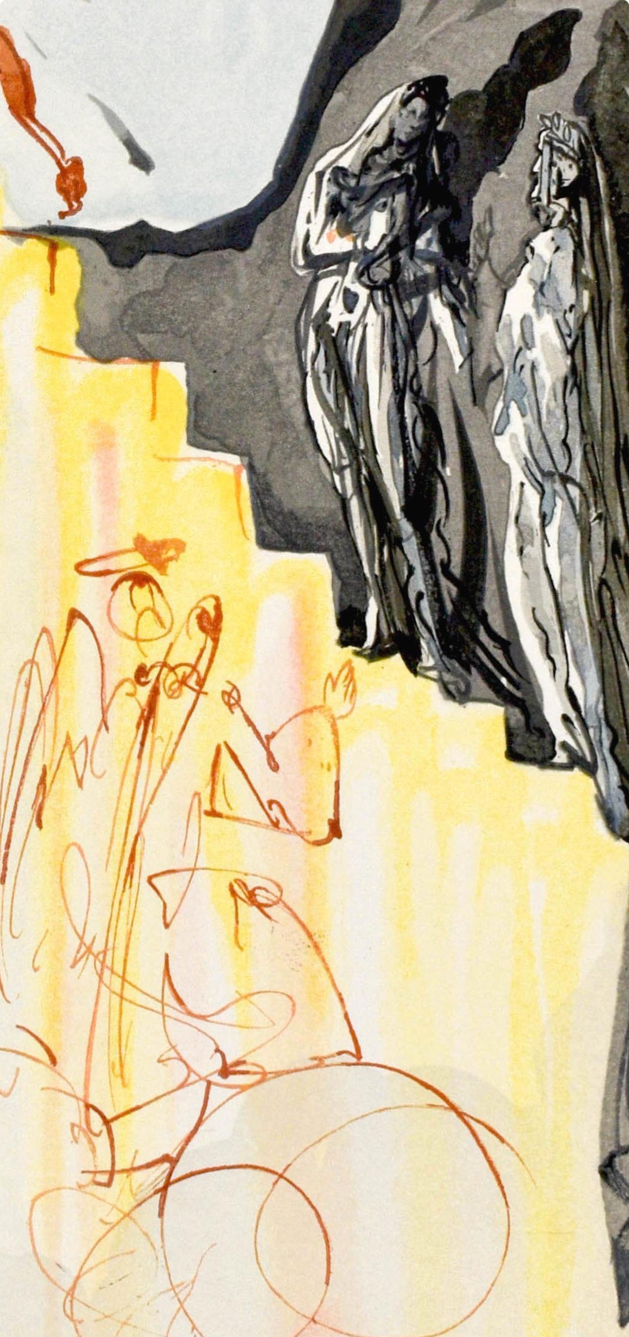 Paradiso, Canto XXI (Field 189-200; M/L. 1039-1138), La Divina Commedia - Beige Landscape Print by Salvador Dalí