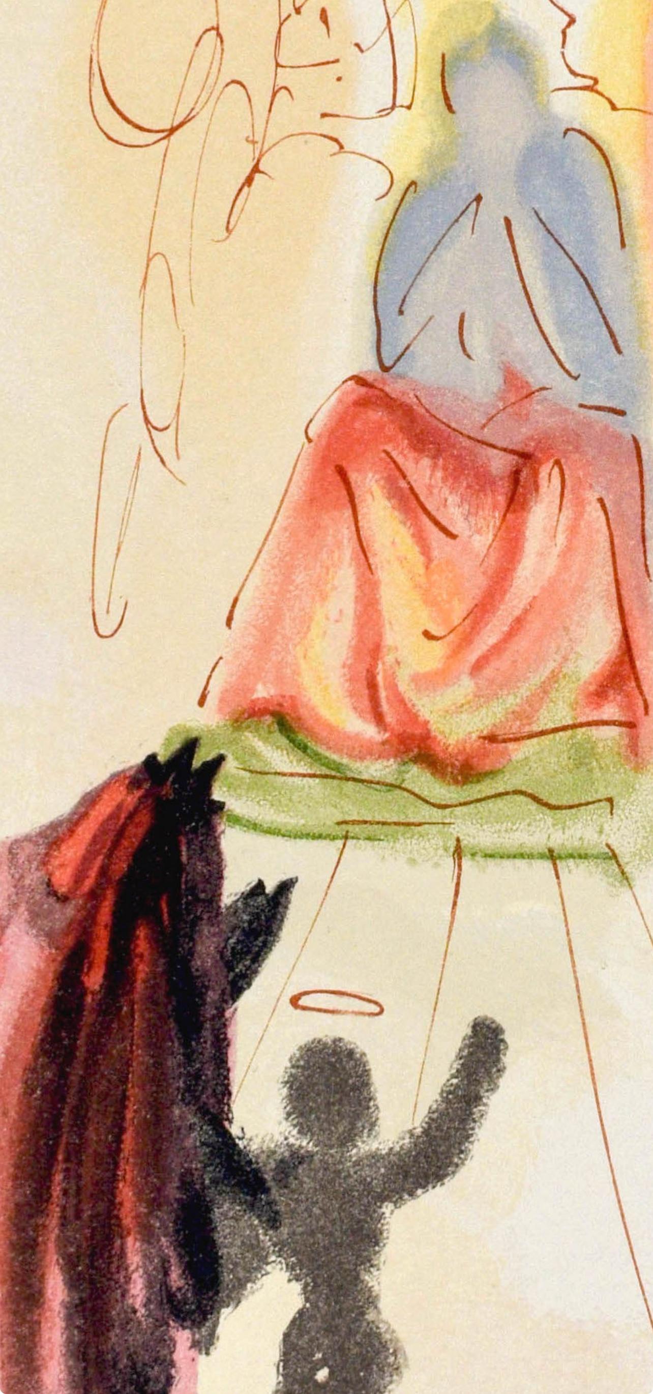 Paradiso, Canto XXIII (Field 189-200; M/L. 1039-1138), La Divina Commedia - Beige Landscape Print by Salvador Dalí