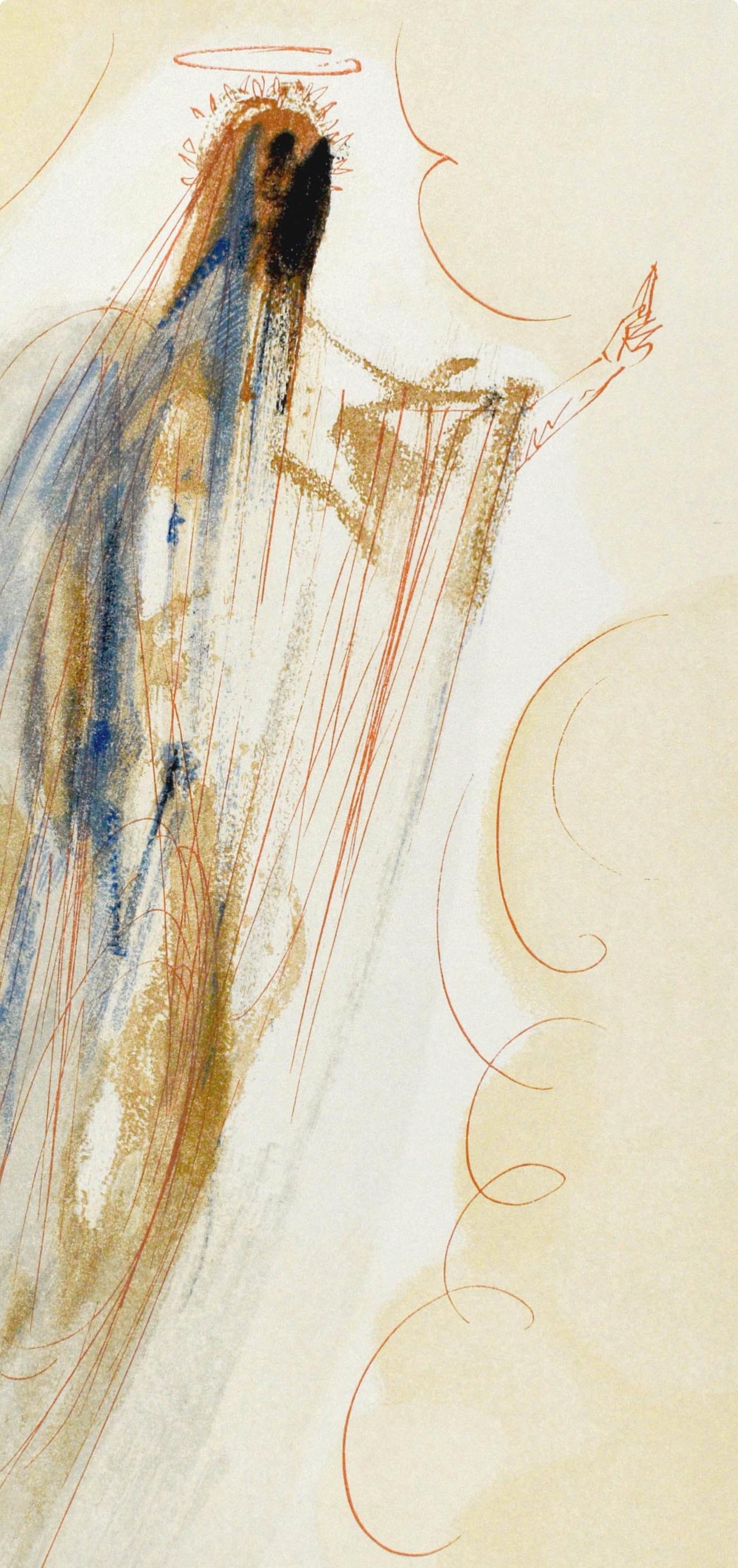 Paradiso, Canto XXIX (Field 189-200; M/L. 1039-1138), La Divina Commedia - Beige Landscape Print by Salvador Dalí