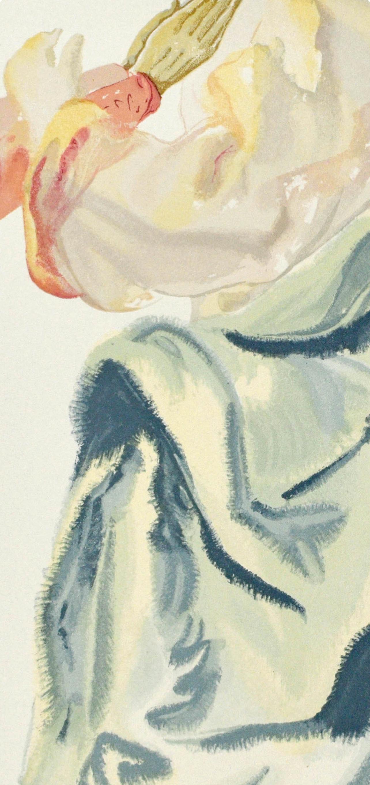 Paradiso, Canto XXX (Field 189-200; M/L. 1039-1138), La Divina Commedia - Beige Landscape Print by Salvador Dalí