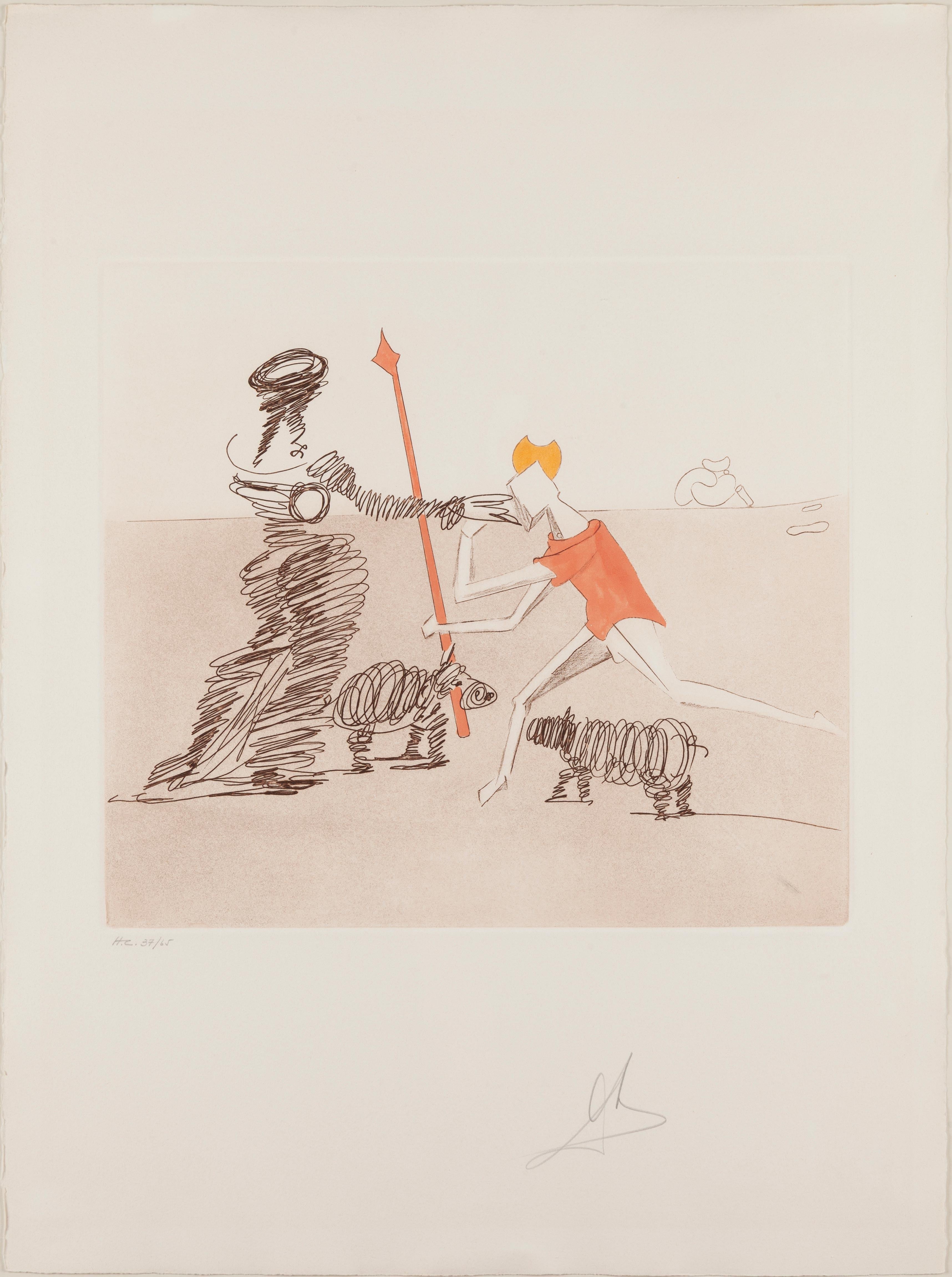 Pastorale from Historia de Don Quichote de la Macha - Print by Salvador Dalí