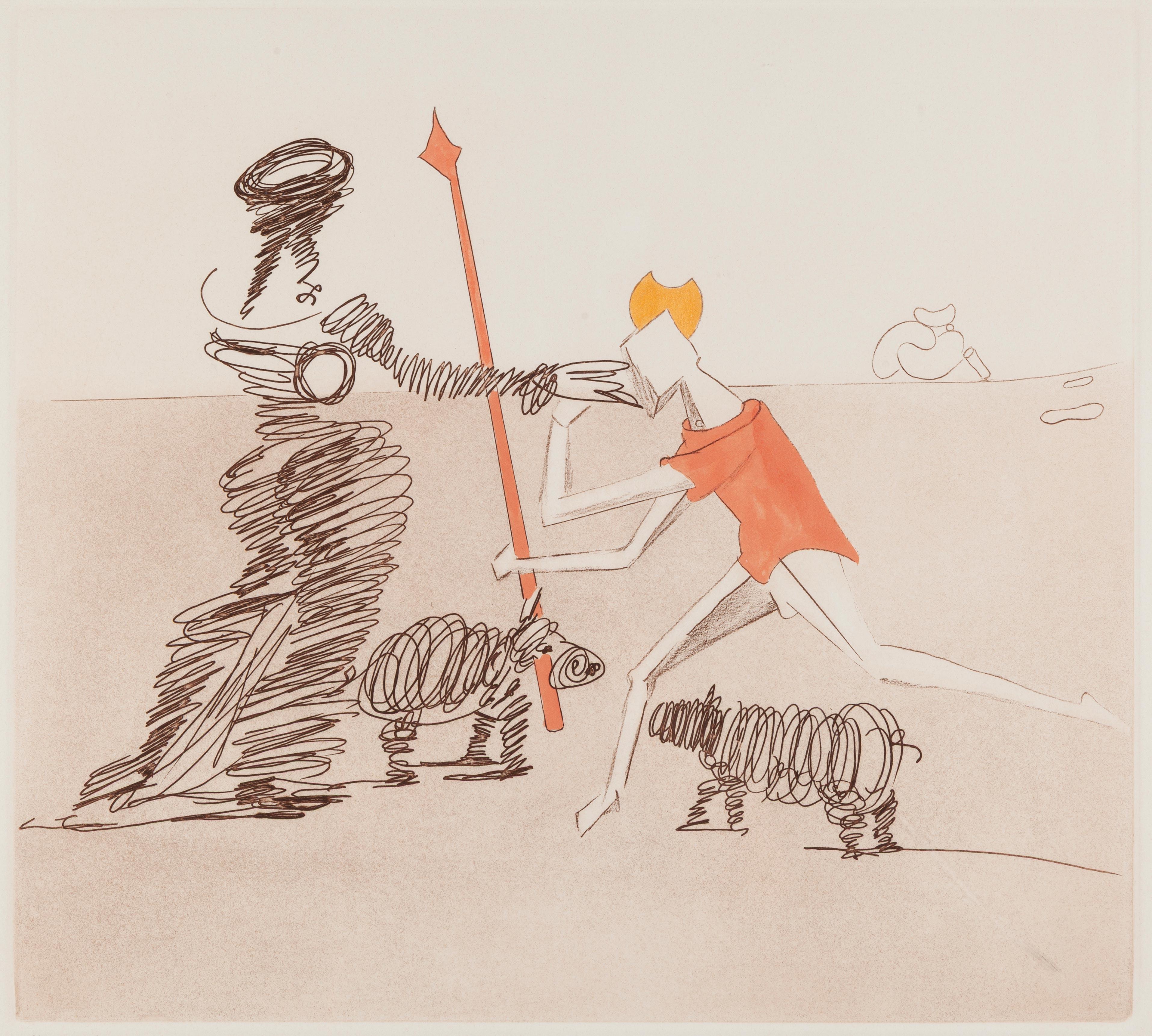 Pastorale from Historia de Don Quichote de la Macha - Surrealist Print by Salvador Dalí
