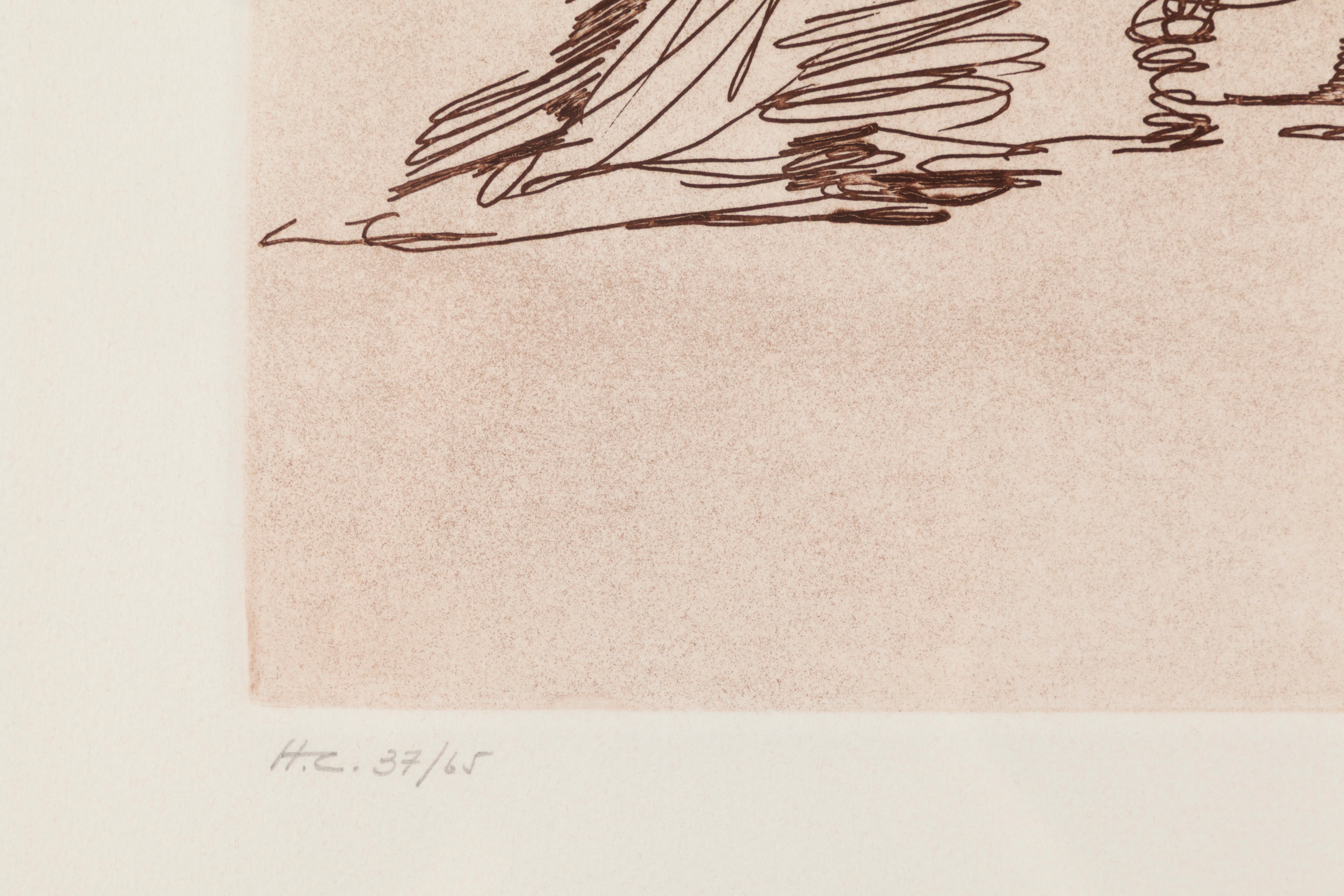 Pastorale from Historia de Don Quichote de la Macha - Beige Figurative Print by Salvador Dalí