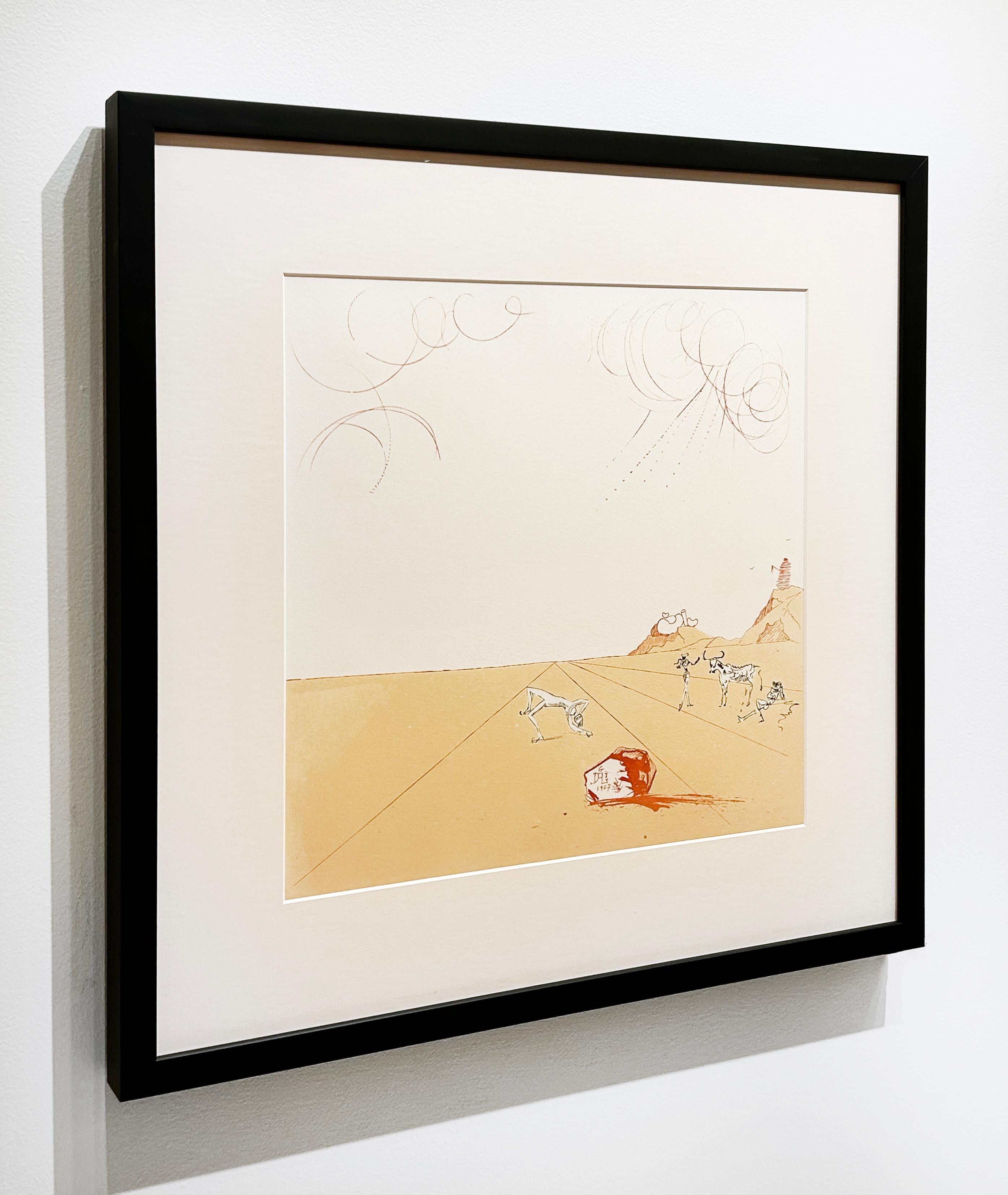 Artista:  Dalí, Salvador
Título:  Paysage Iberique de Pasiflore
Serie:  Neuf Paysages
Date:  1980
Medio:  Aguatinta y fotograbados con remarques en punta seca negra
Dimensiones sin enmarcar: 18