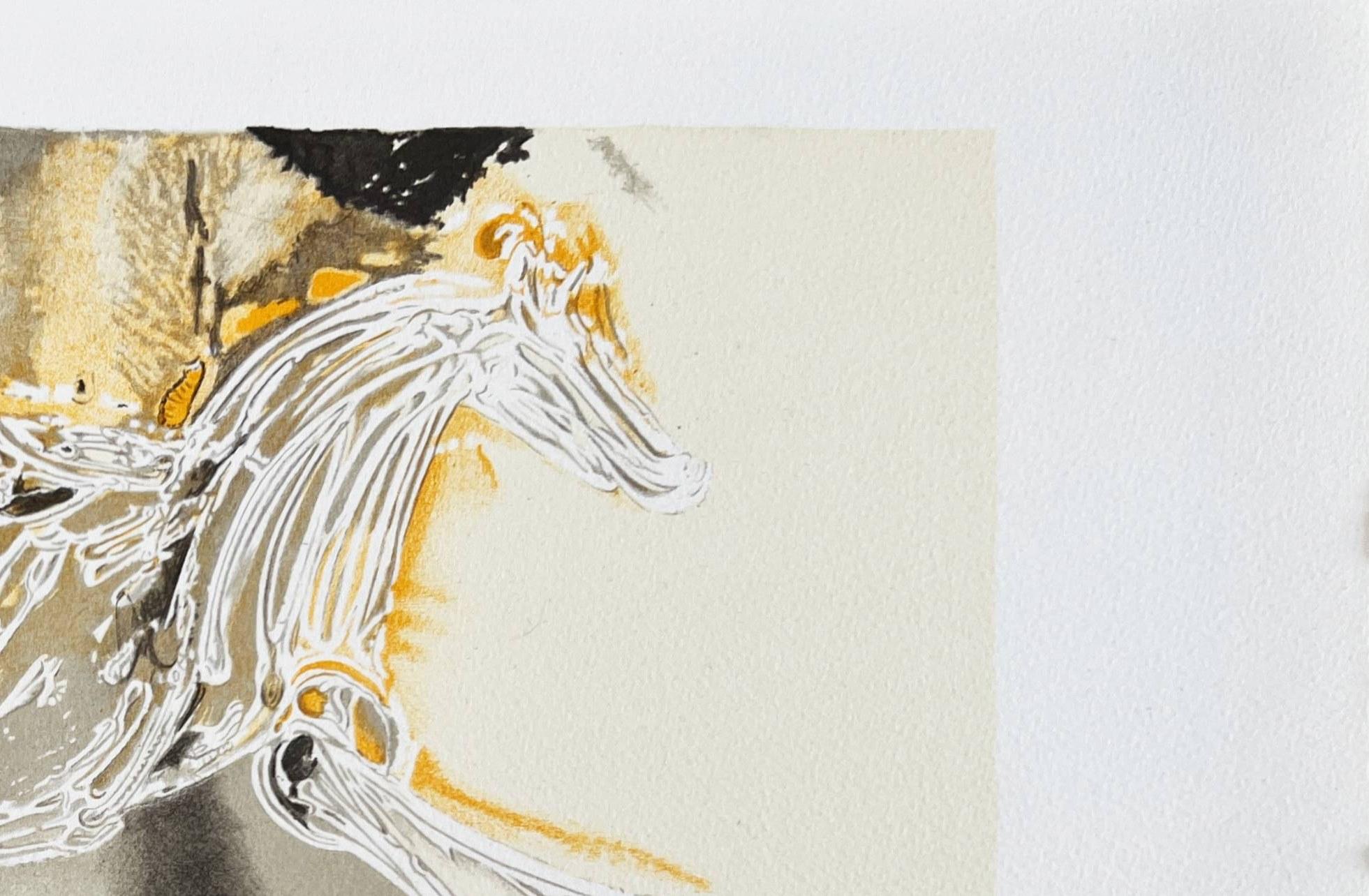 Pegase - Gray Print by Salvador Dalí