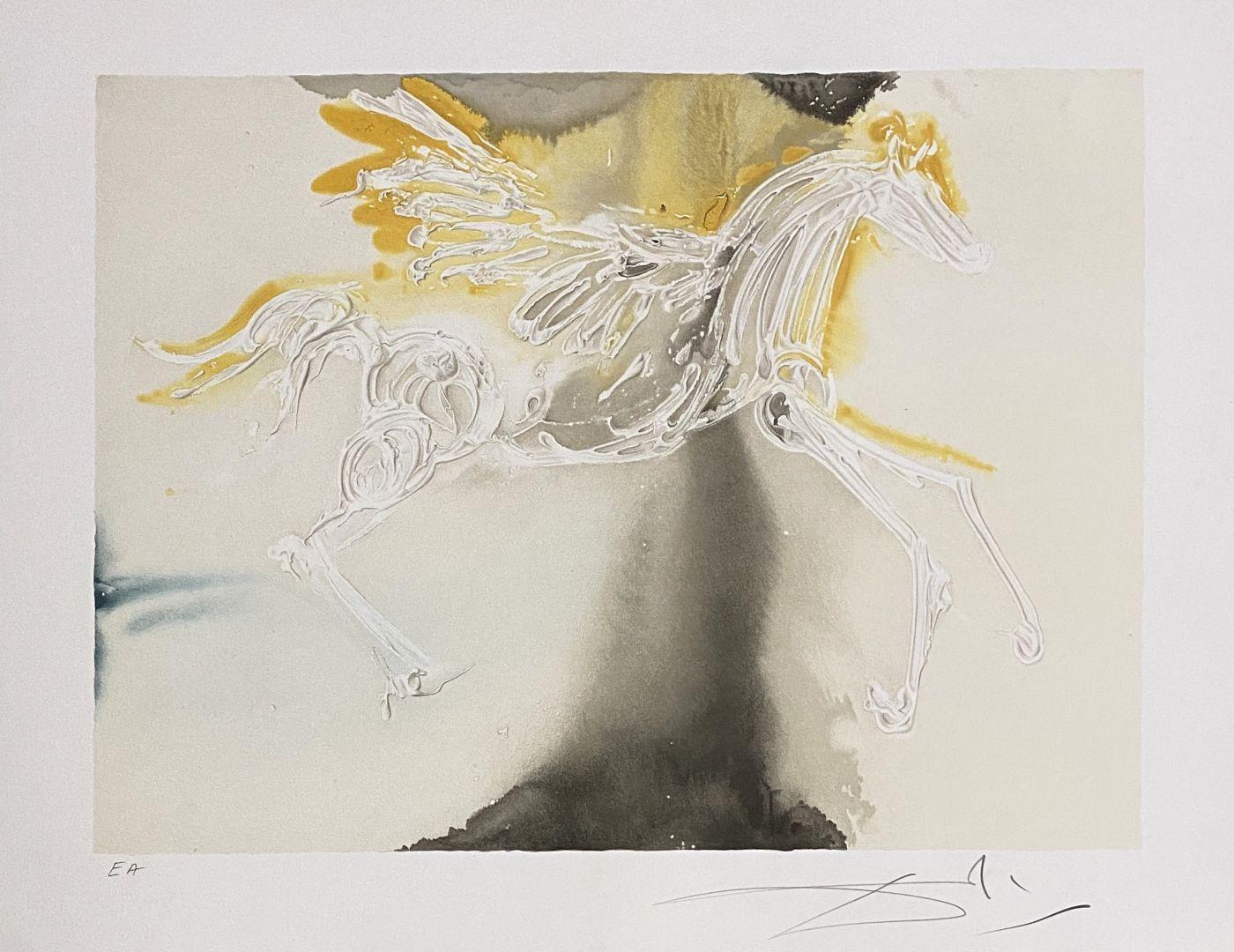 Salvador Dalí Figurative Print - Pegasus - Original Lithograph Handsigned 
