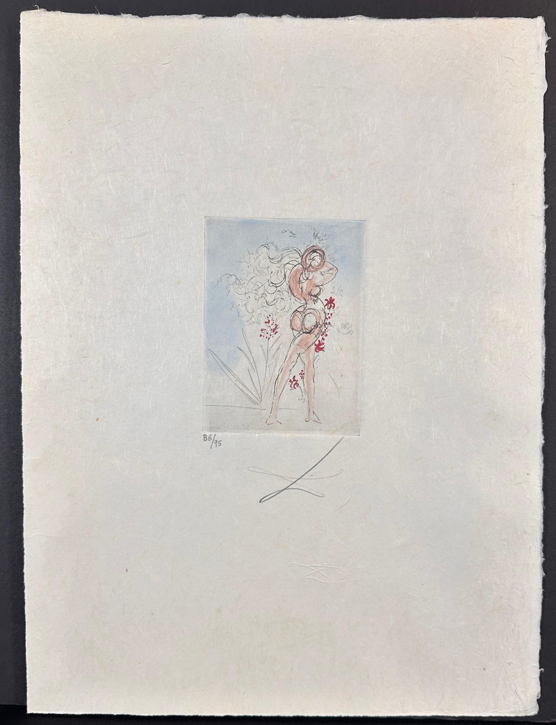 Salvador Dalí Figurative Print - Petite Nus (From Apollinaire) J