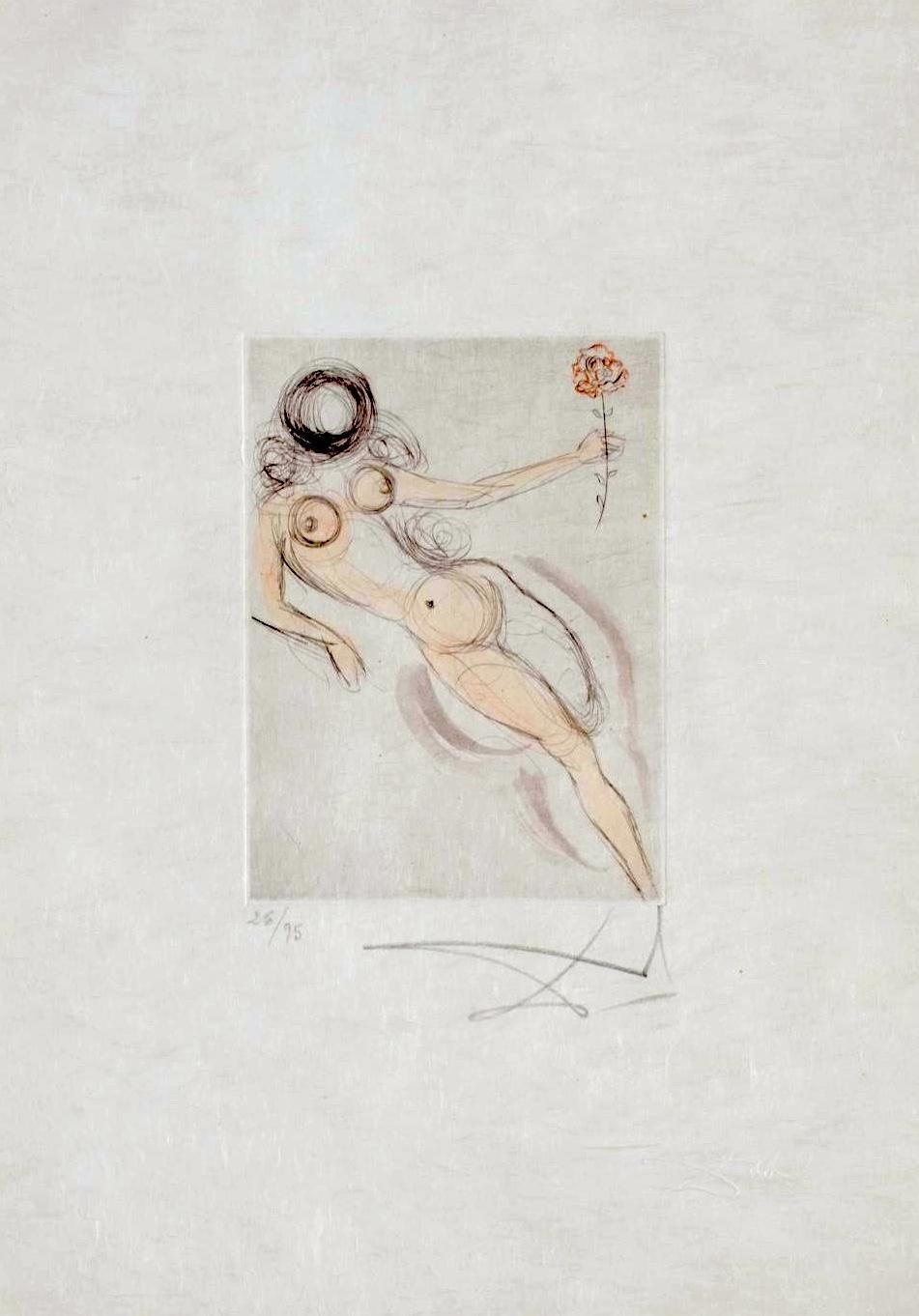 Figurative Print de Salvador Dalí - Petites Nus (Ronsard) H