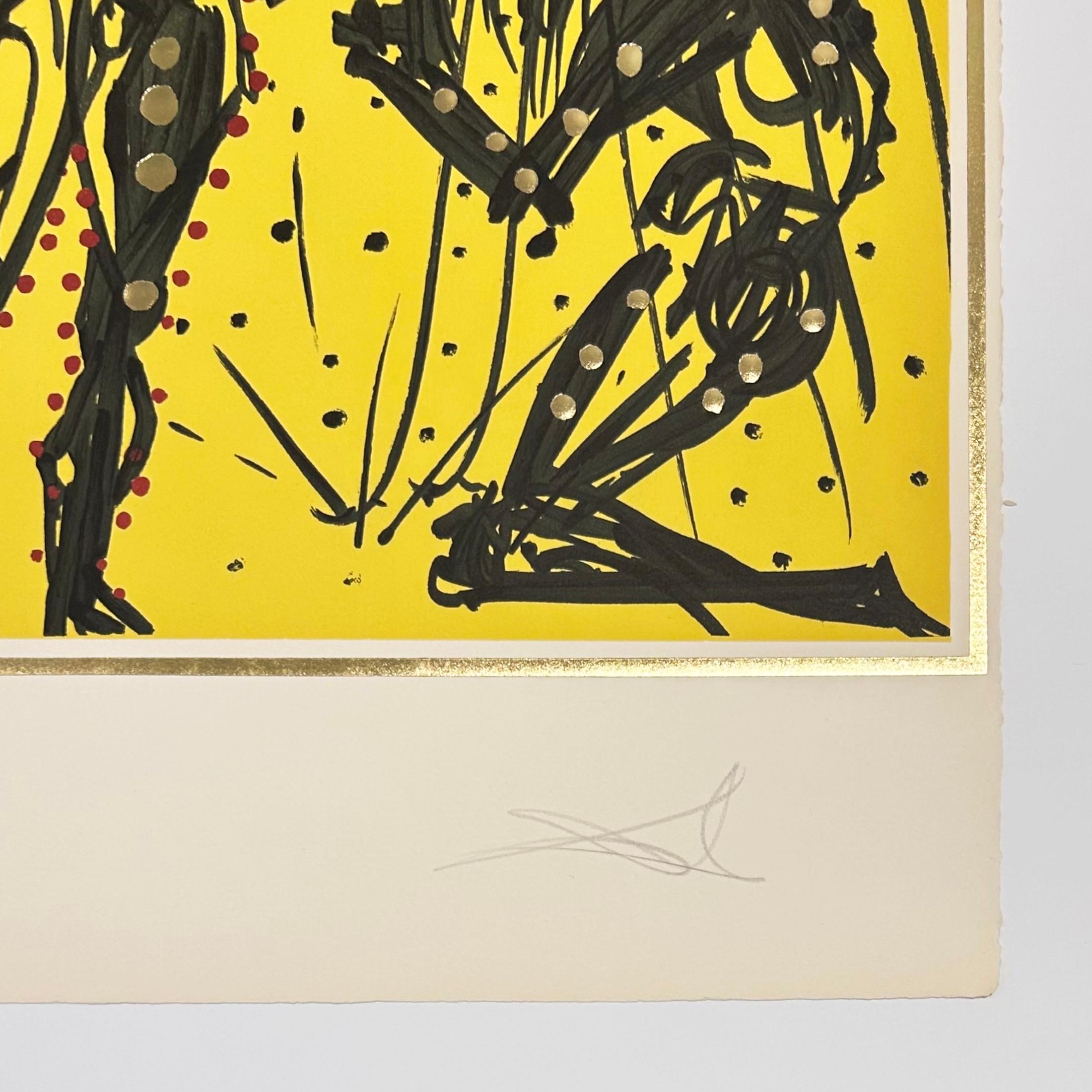 Philip (Knighting of Sir Galahad) - Yellow Print by Salvador Dalí