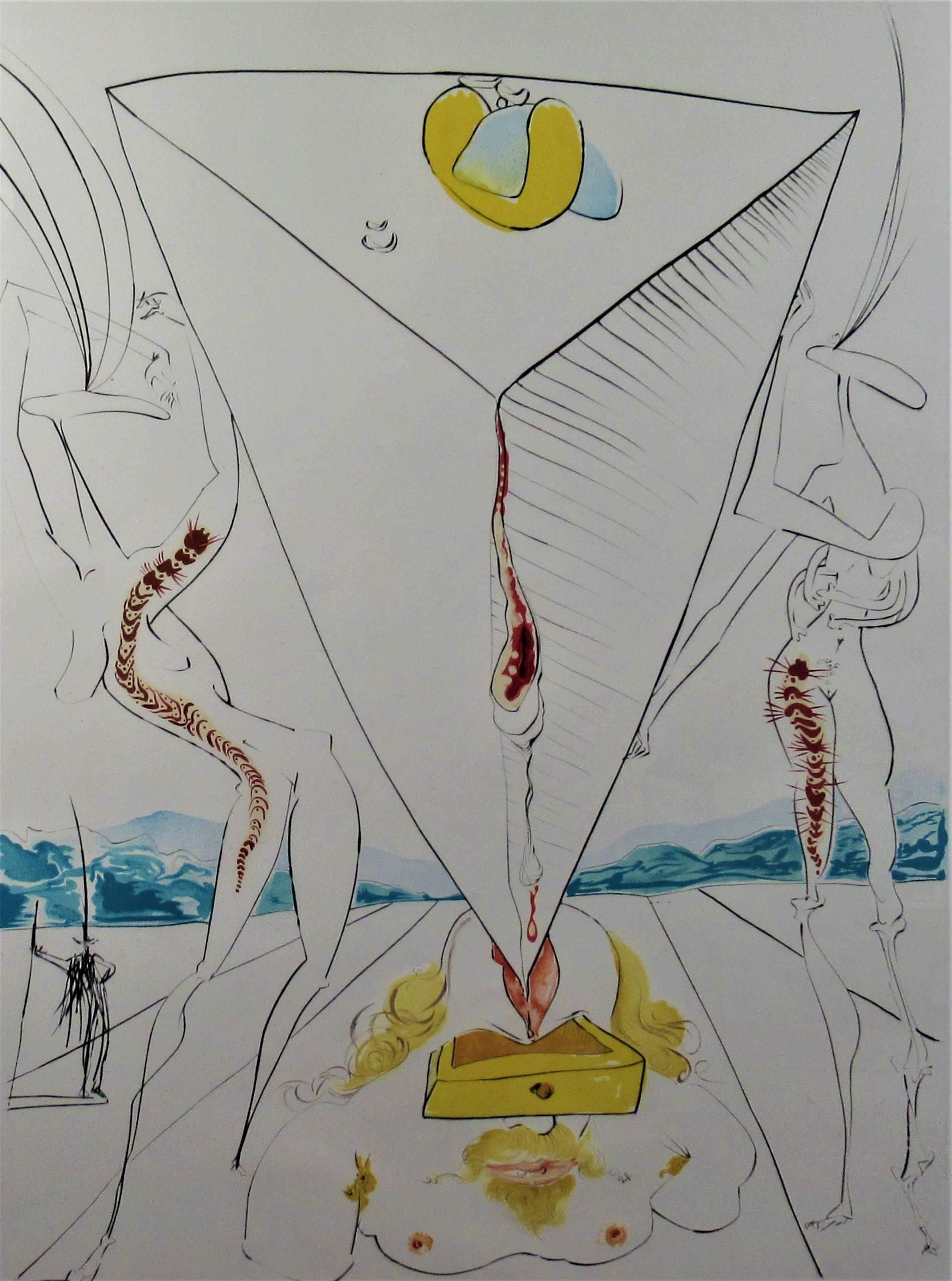 Philosophe Ecrasé par le Cosmos – Print von Salvador Dalí