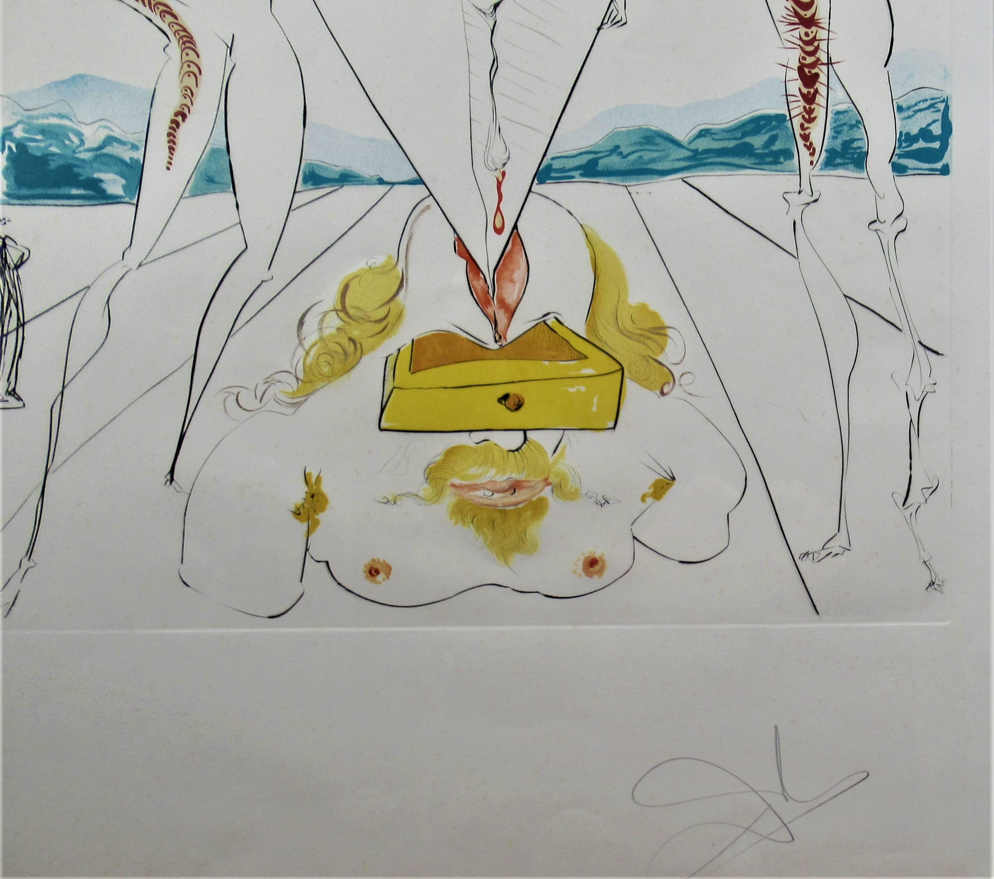 Philosophe Ecrasé par le Cosmos (Surrealismus), Print, von Salvador Dalí
