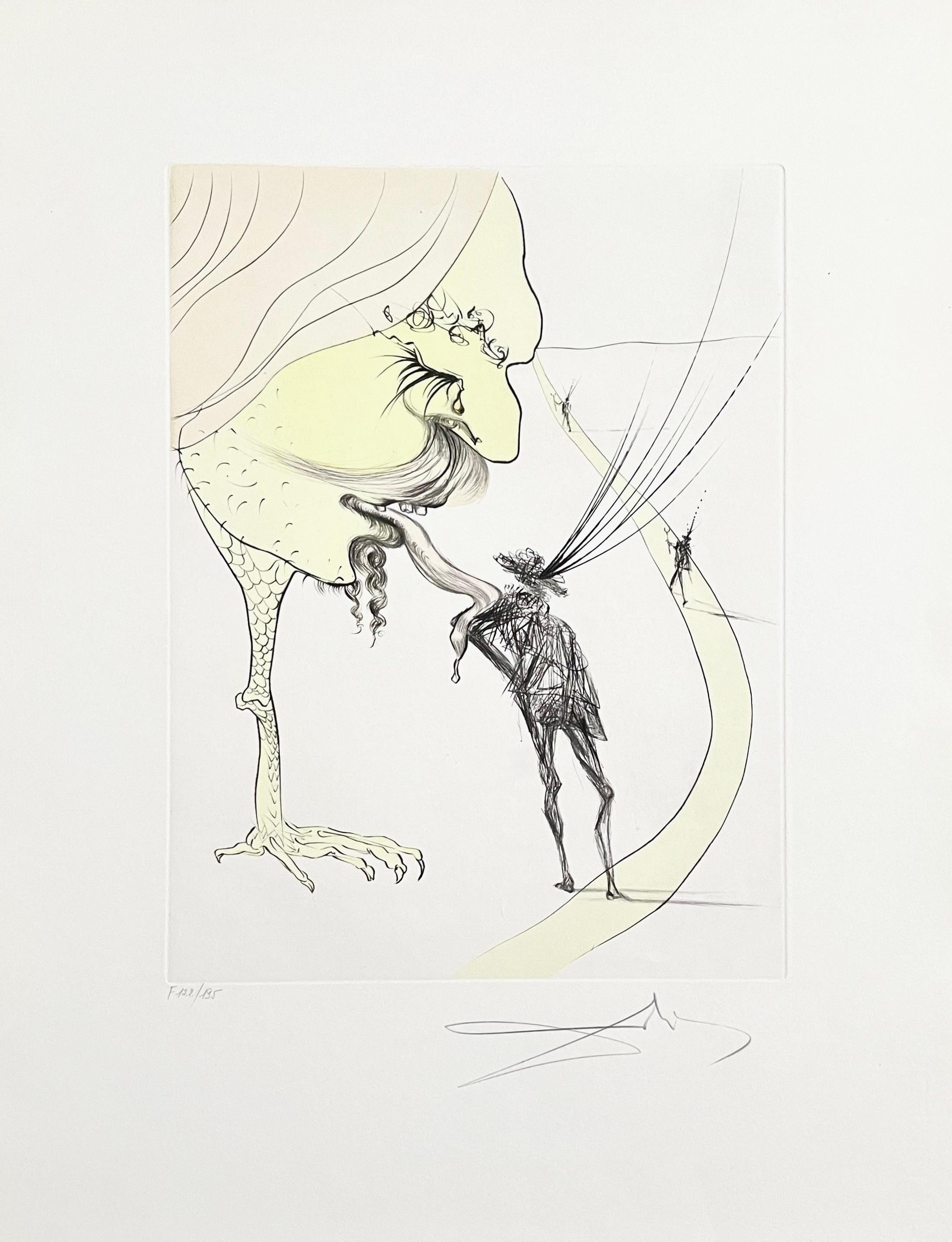Salvador Dalí Abstract Print - Picasso: Un Billet Pur la Glorie, Salvador Dali