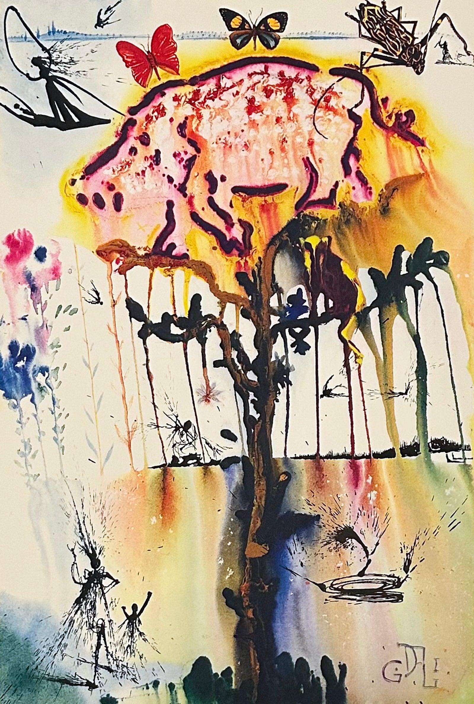 Animal Print di Salvador Dalí - Maiale e Pepe (albero) , da Alice nel Paese delle Meraviglie