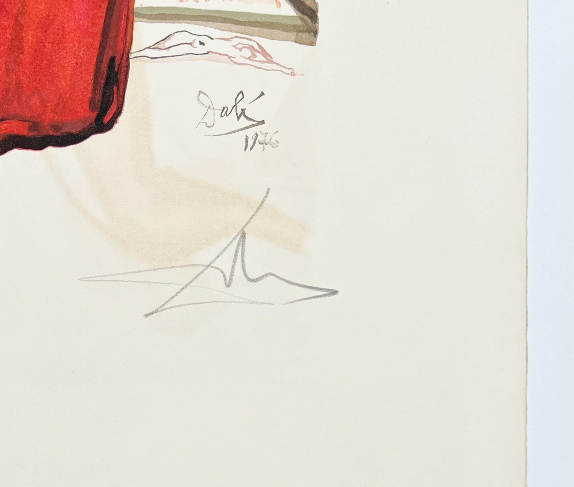 Pilade aimait Hermioné, from L'art d'aimer - Beige Figurative Print by Salvador Dalí