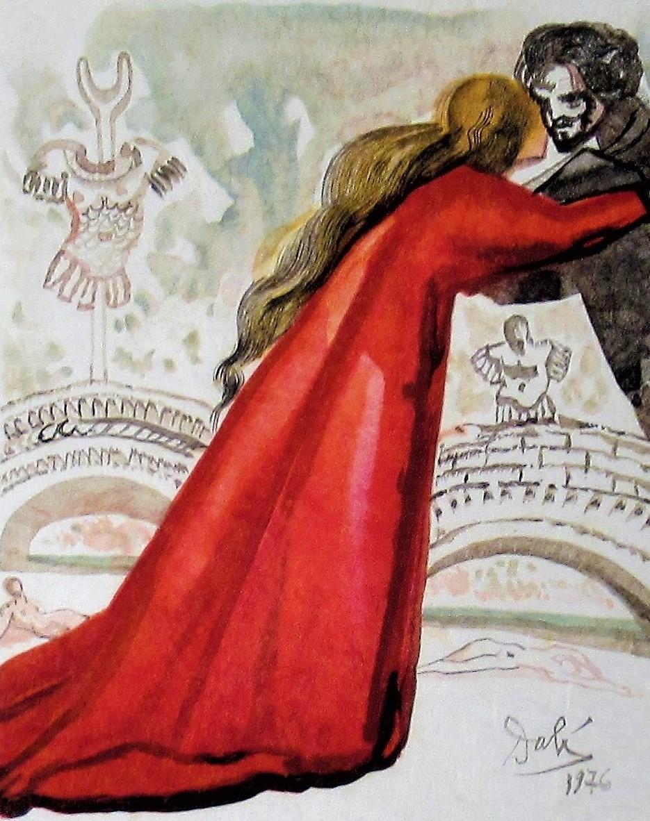 „Pilate Aimait Hermione“ aus der Serie „l'Art d'Aimer d'Ovide“ (Surrealismus), Print, von Salvador Dalí