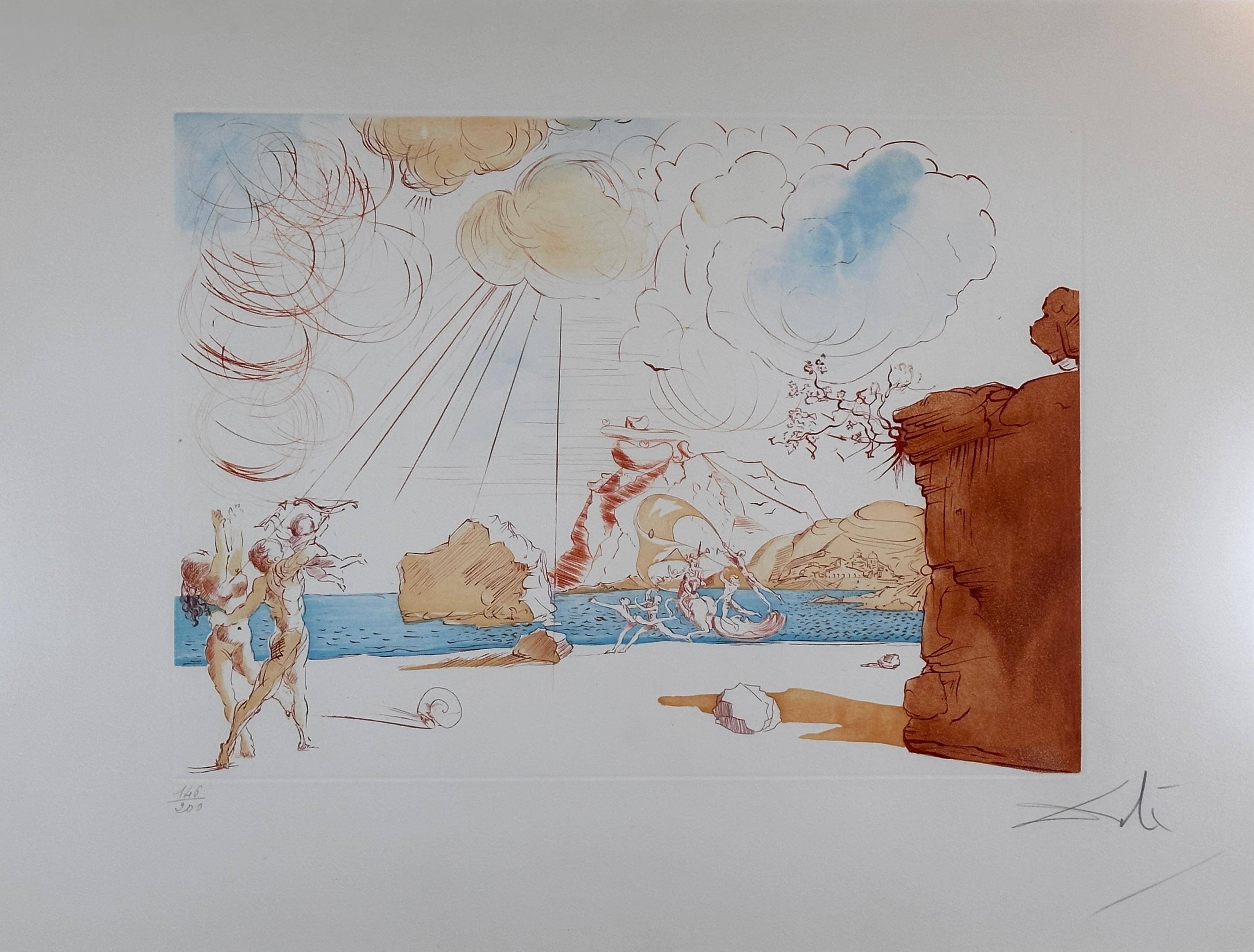 Salvador Dalí Figurative Print - Plage de Cadaques