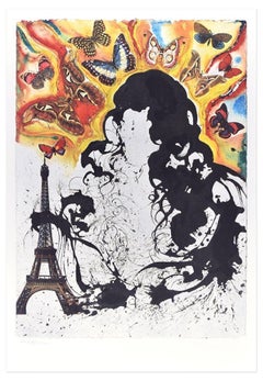 Plate I - From "Suite Papillon" - Original Lithograph and Heliogravure - 1969