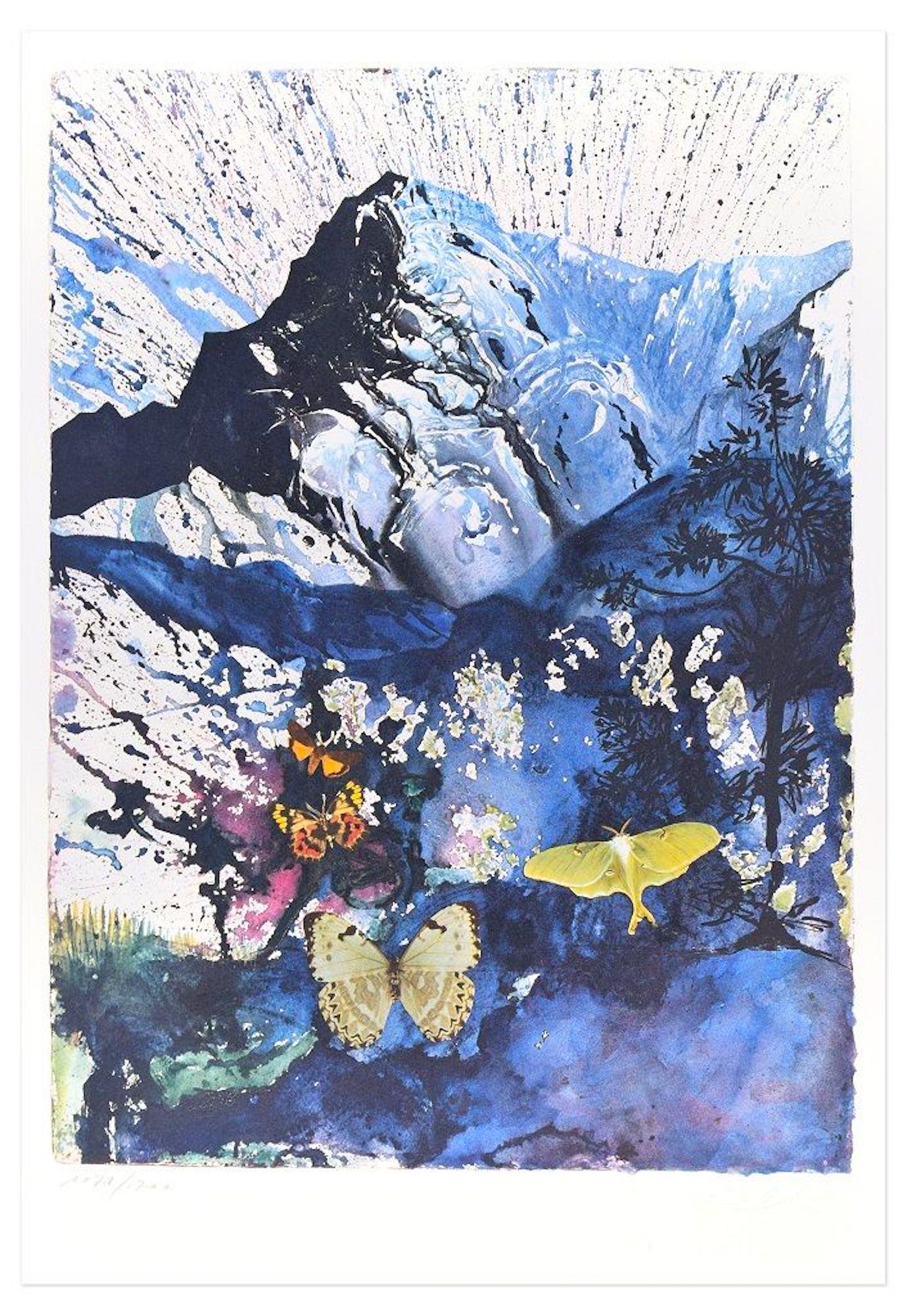 Salvador Dalí Print - Plate IV - From "Suite Papillon" - Original Lithograph and Heliogravure - 1969