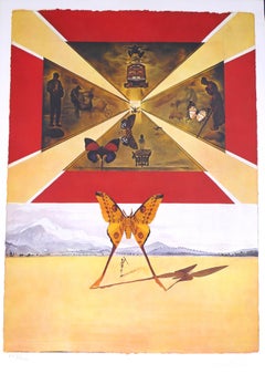 Plate V - From "Suite Papillon" - Original Lithograph and Heliogravure - 1969