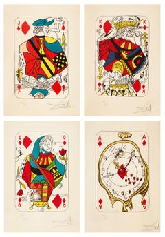 Playing Cards, Set of Four Lithographs by Salvador Dali