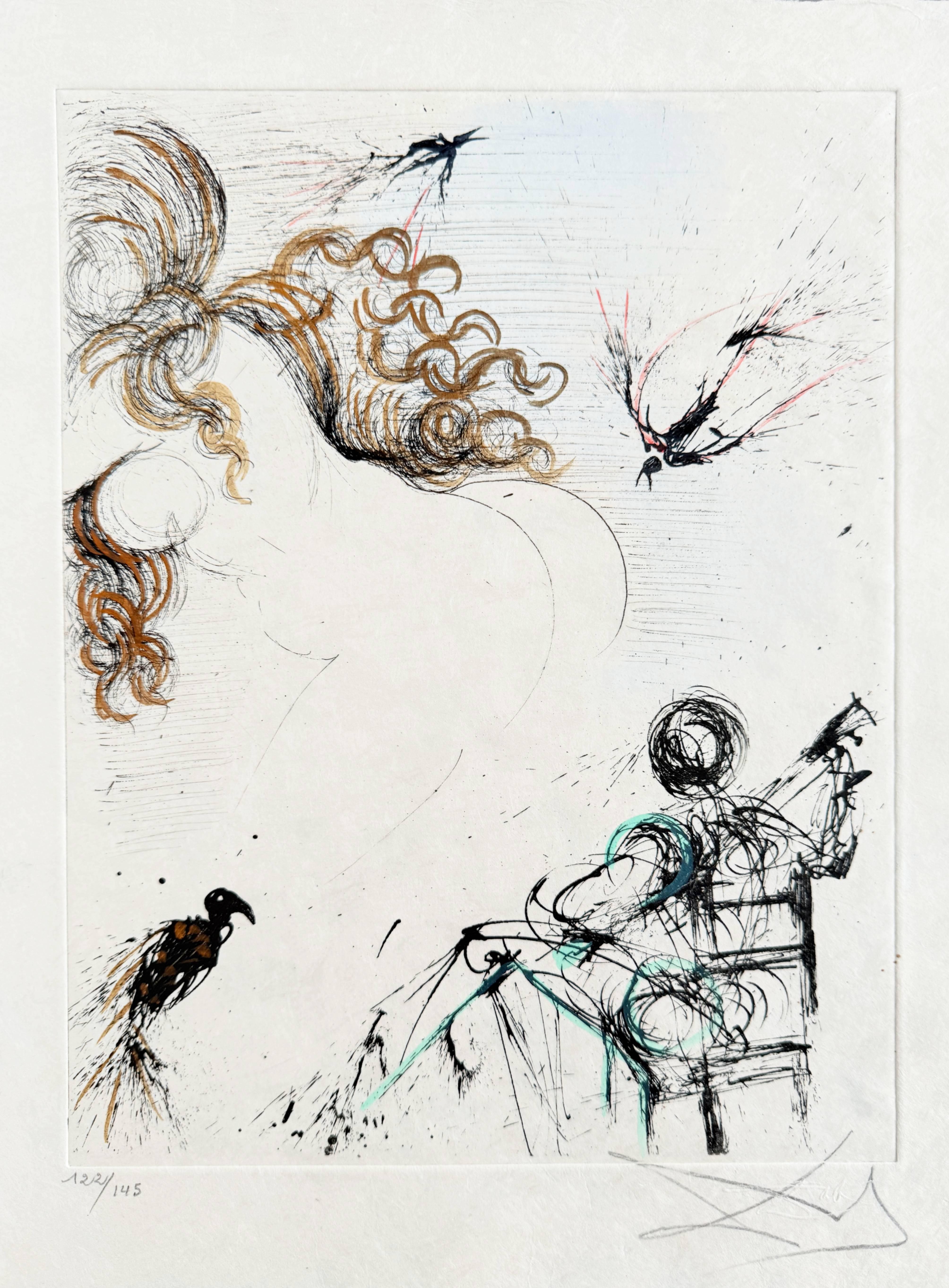 Salvador Dalí (1904–1989, Spain)
Portfolio: Poèmes secrets d'Apollinaire, 1967

Salvador Dalí’s Poèmes secrets d'Apollinaire (1967) is a mesmerizing portfolio of 10 drypoint etchings, each reworked with delicate watercolor on Japanese paper. This