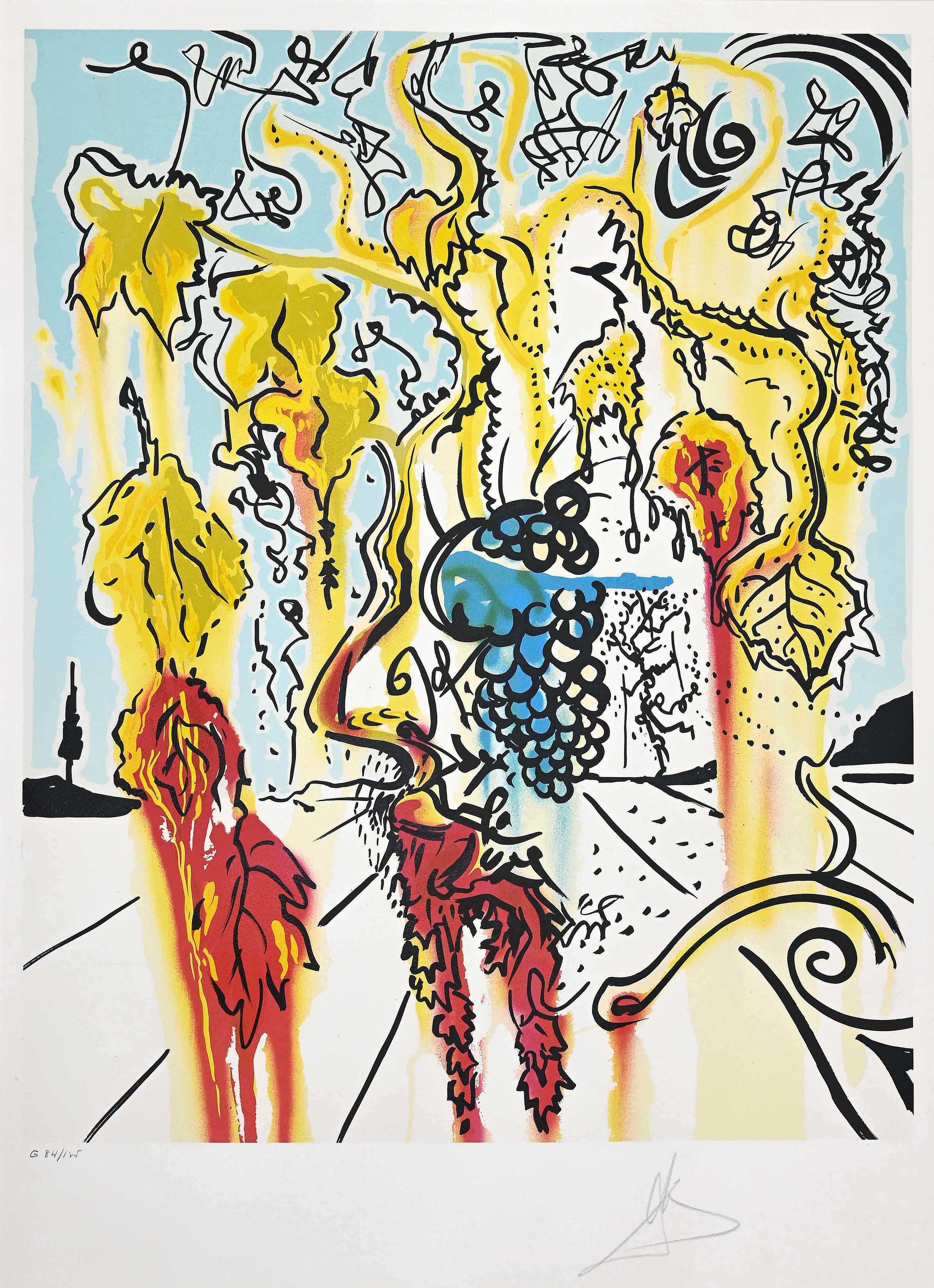 Salvador Dalí Print - Portrait of Autumn (The Joys of Bacchus) - by Salvador Dalì - 1979