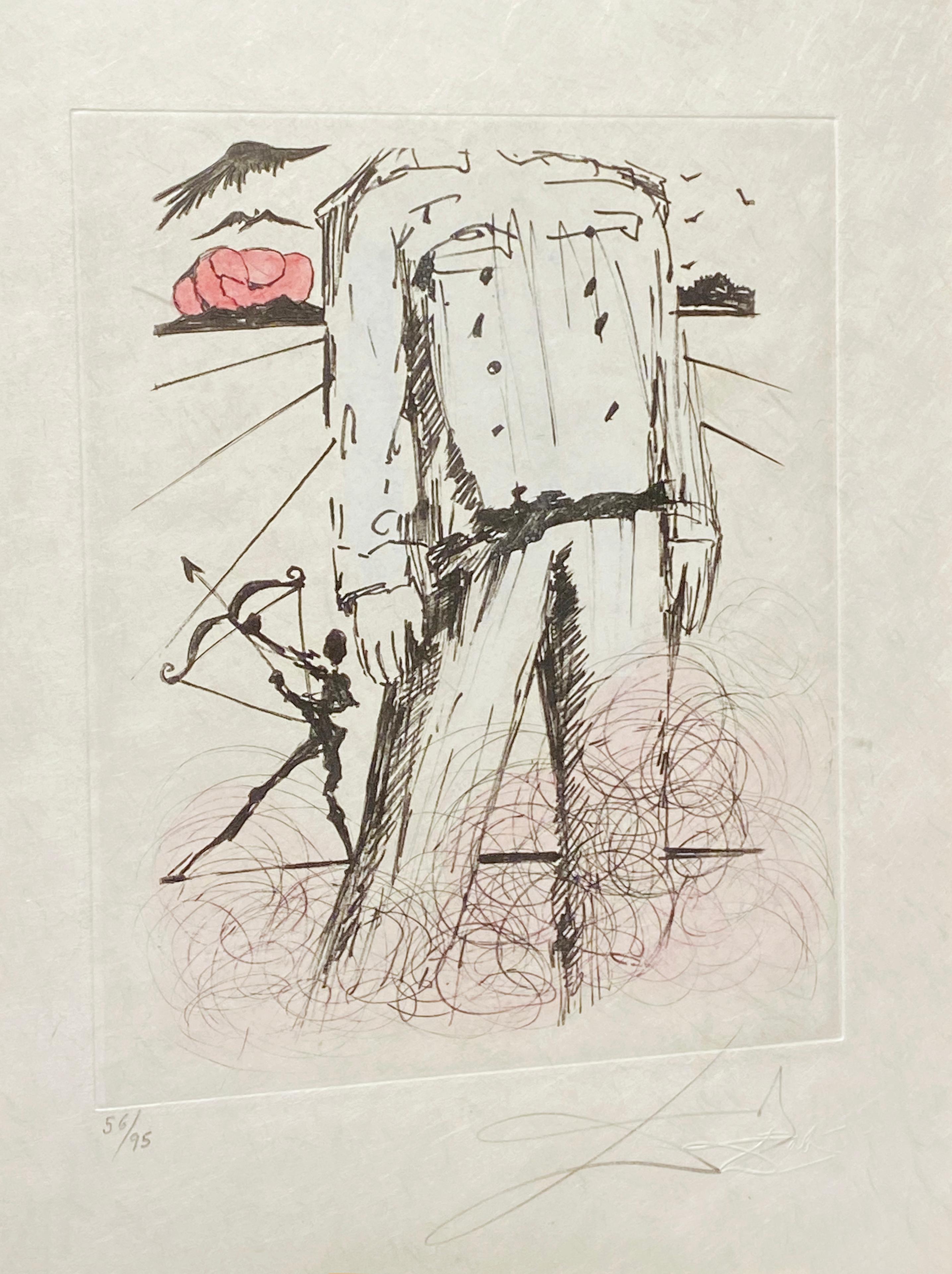 Artist:  Dali, Salvador
Title:  Portrait of Mao
Series:  Poems de Mao-Tse-Tung
Date:  1967
Medium:  Etching on  Japon Paper
Framed Dimensions:  22