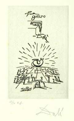 Pour Guelfo - Original Etching by S. Dali - 1970s