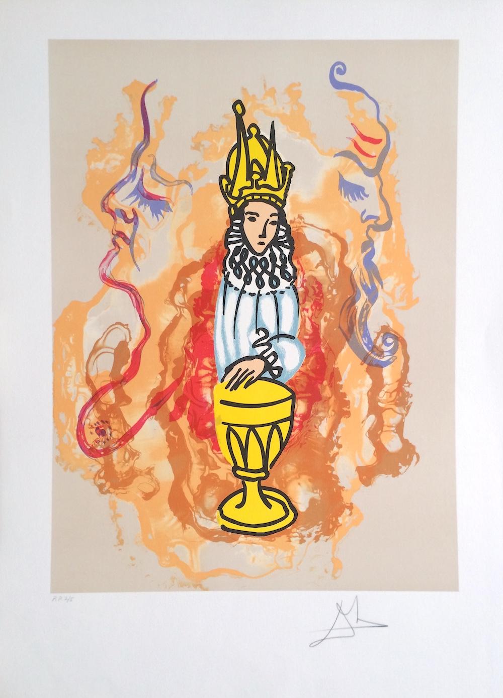 PRINCE OF CUPS 1979, Signed Lithograph on Arches, Tarot Card Series - Print by Salvador Dalí