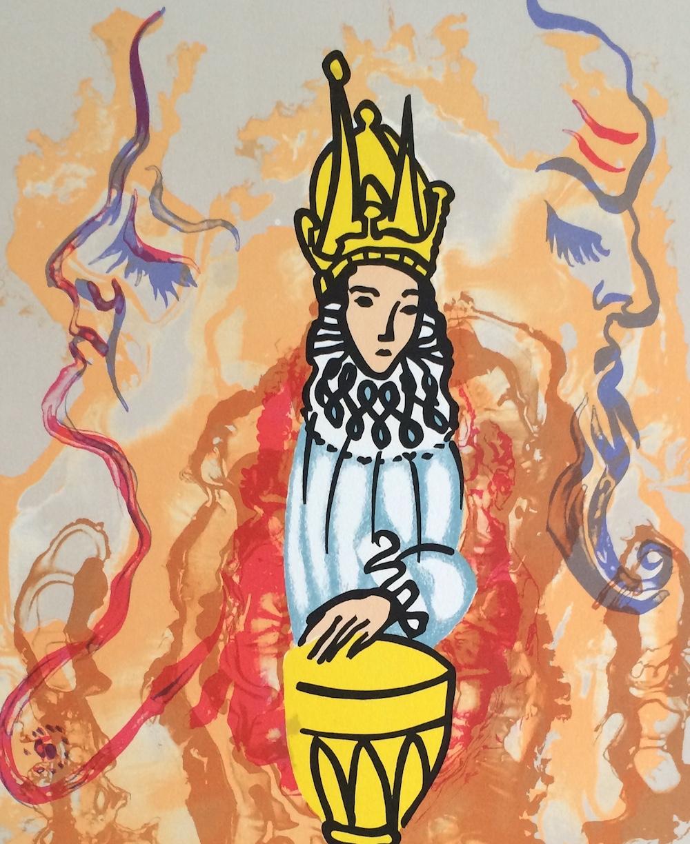 PRINCE OF CUPS 1979, lithographie signée sur arches, série de cartes de tarot - Surréalisme Print par Salvador Dalí