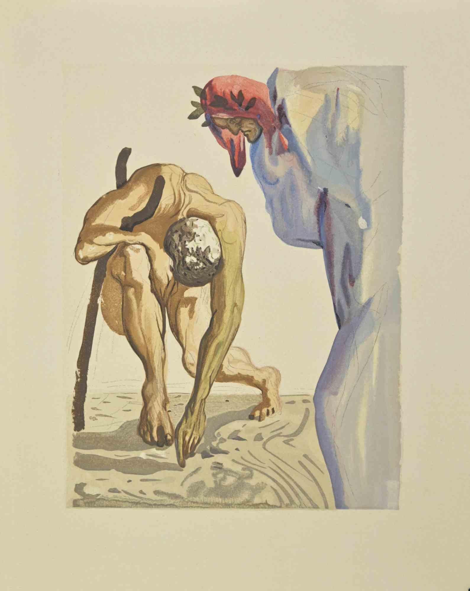 Figurative Print de Salvador Dalí - Príncipes del Valle en Flor - Xilografía - 1963