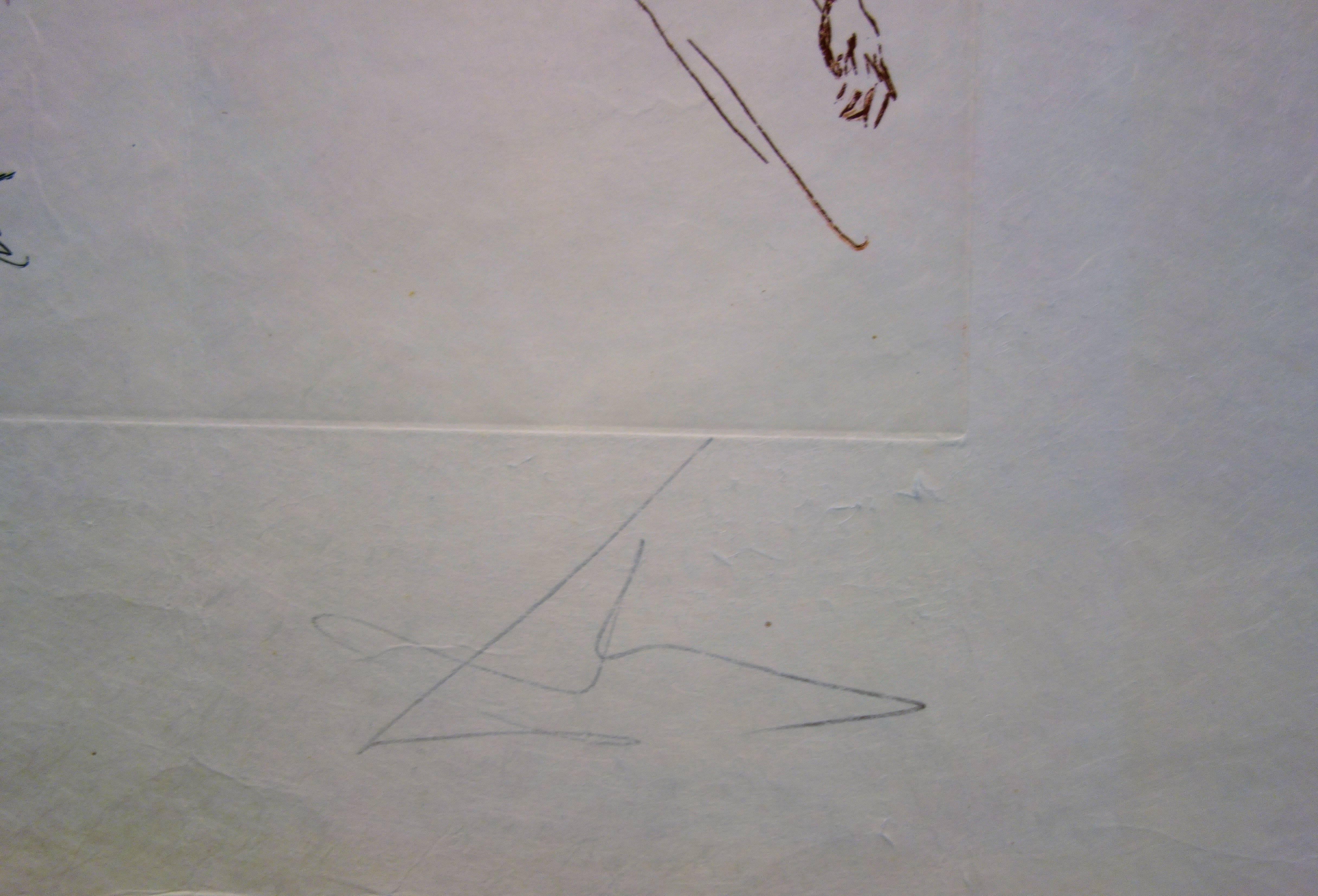 Épris d'une folle passion - Original etching - 1979 - 50 exem - Print by Salvador Dalí