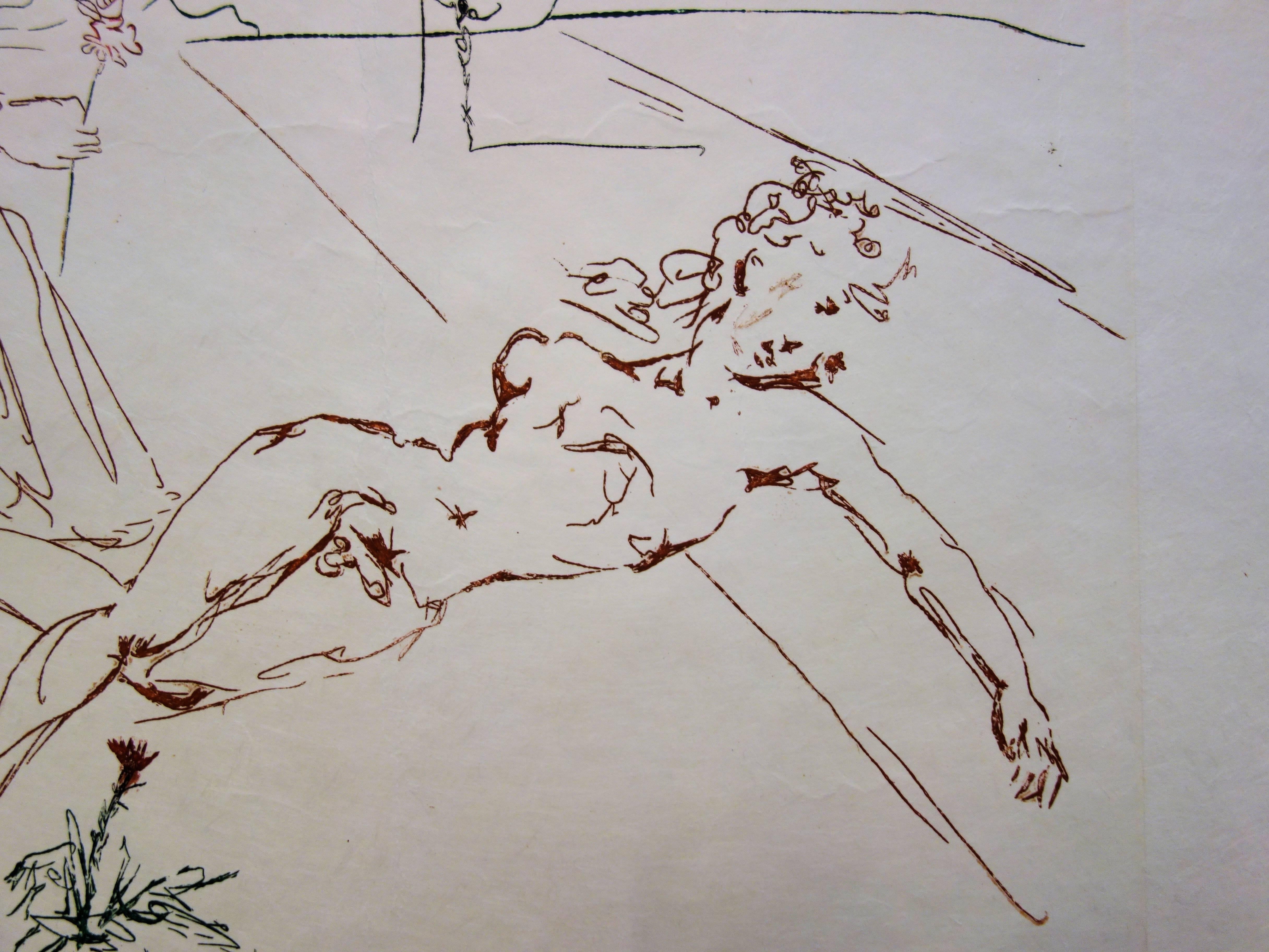 Épris d'une folle passion - Original etching - 1979 - 50 exem For Sale 3