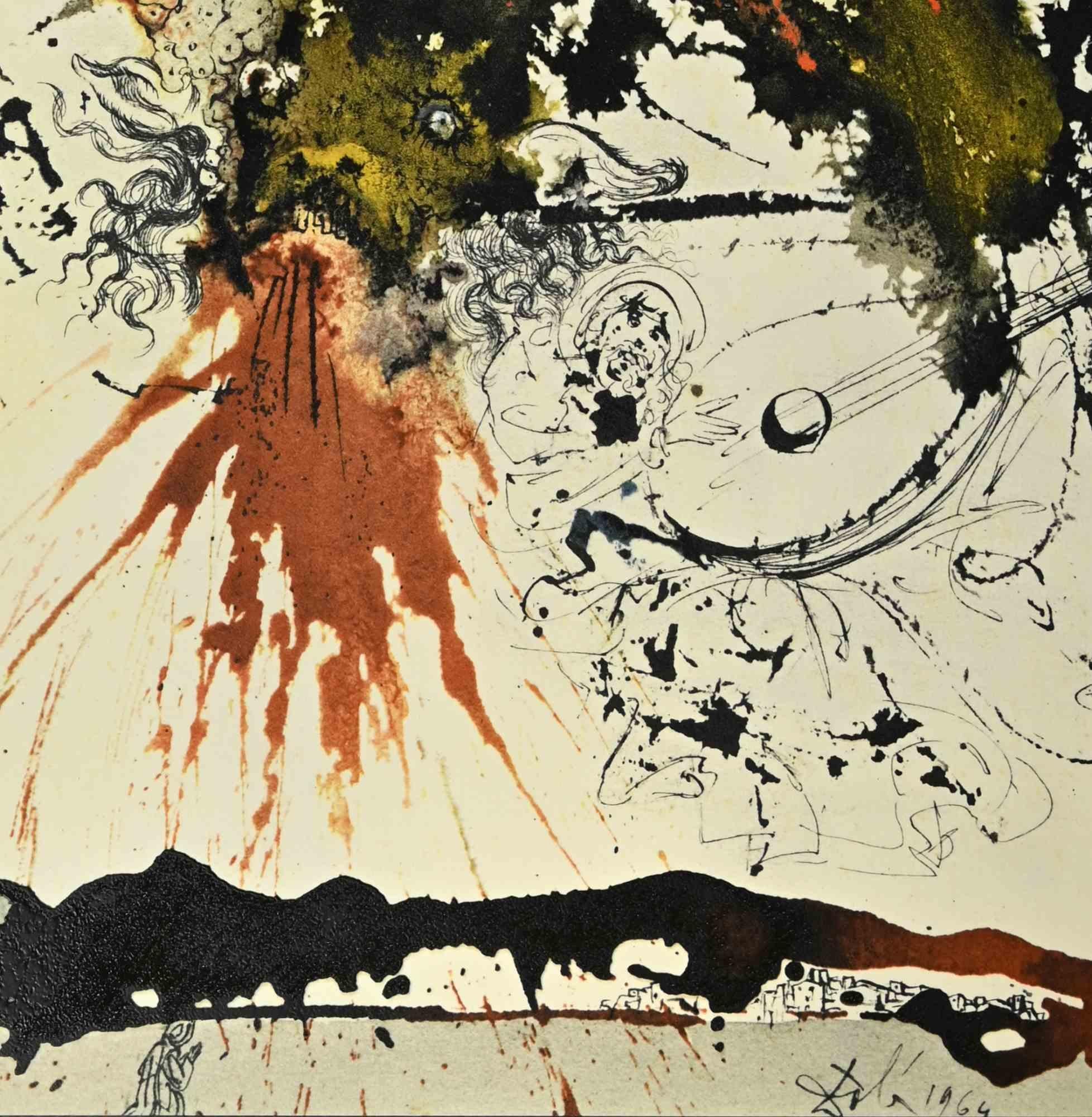 Proelium Magnum in Caelo - Lithograph - 1967 - Print by Salvador Dalí