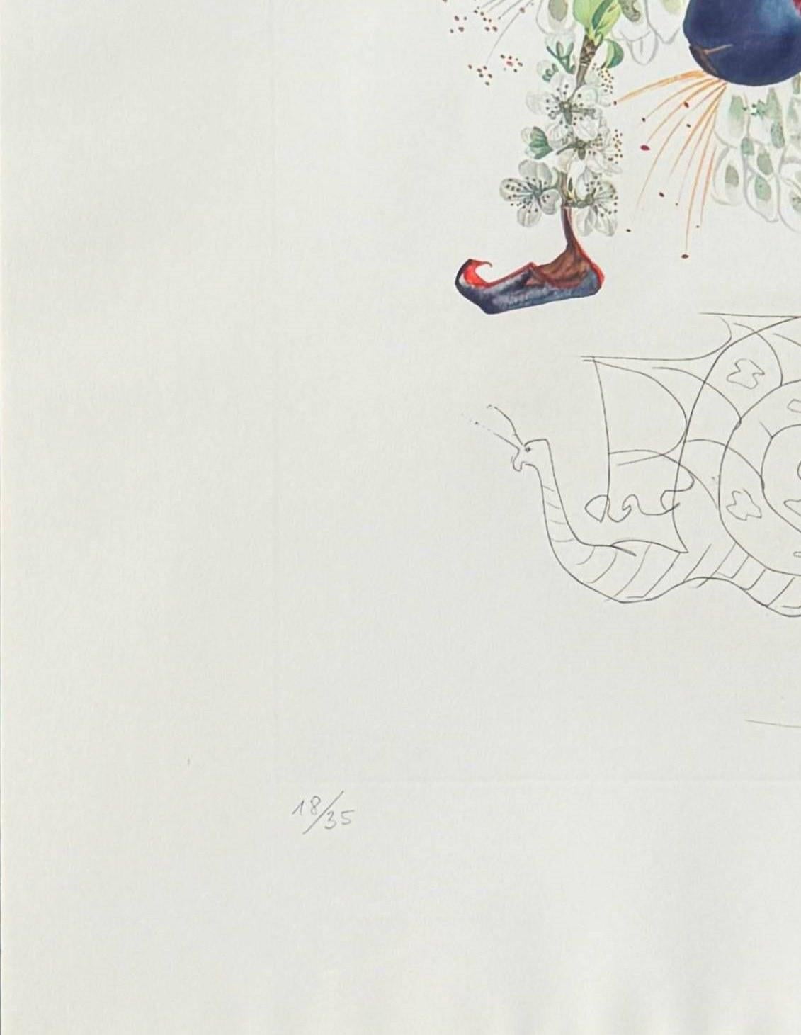 Prunier hâtif (Hurrying Plum-tree) - Surrealist Print by Salvador Dalí