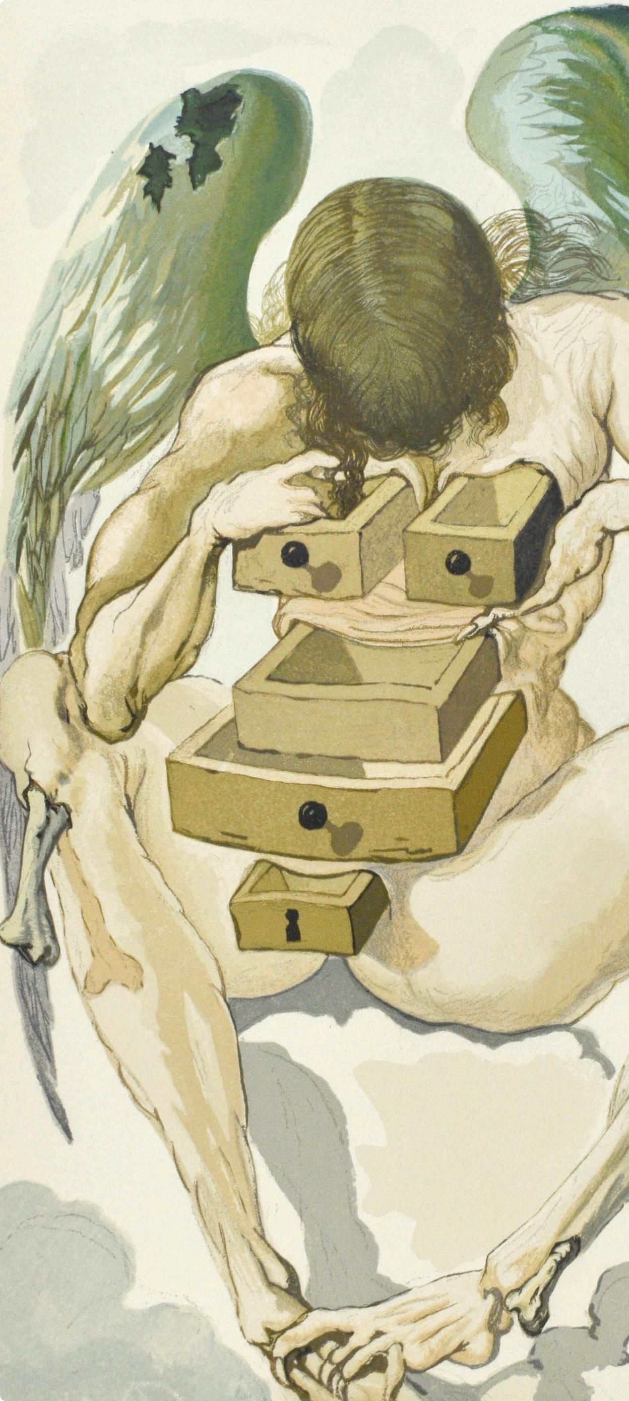 Purgatorio, Canto I (Field 189-200; M/L. 1039-1138), La Divina Commedia - Surrealist Print by Salvador Dalí