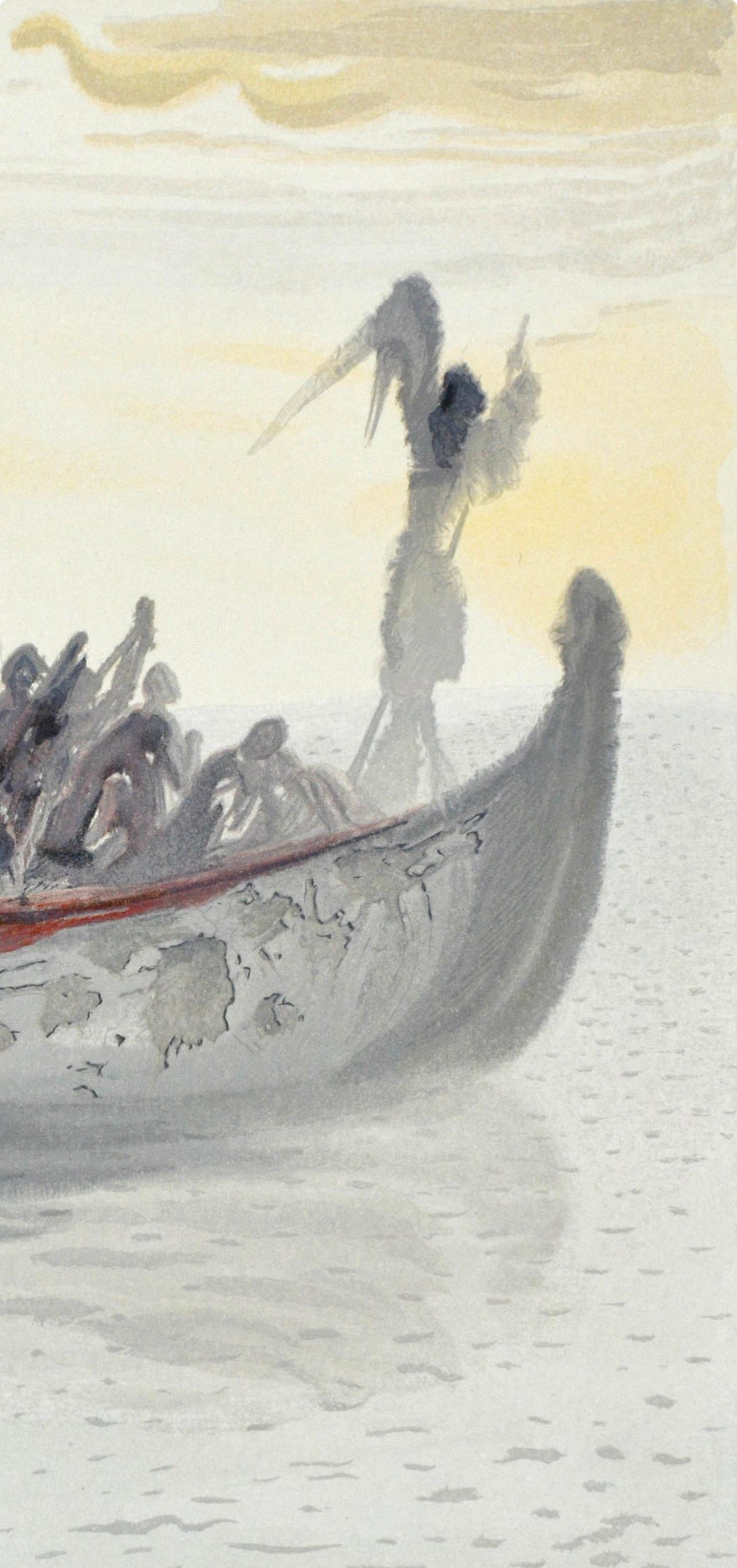 Purgatorio, Canto II (Field 189-200; M/L. 1039-1138), La Divina Commedia - Print by Salvador Dalí