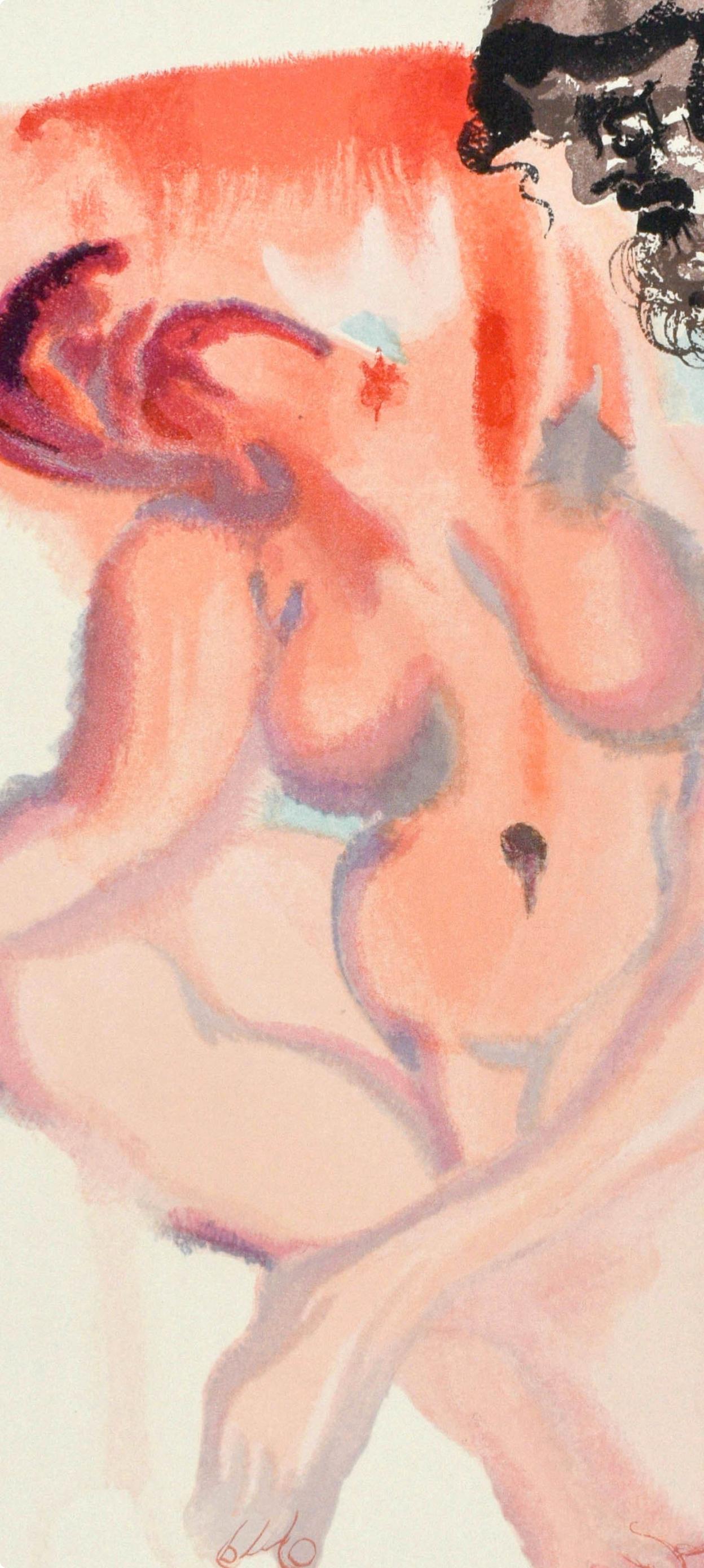 Purgatorio, Canto III (Campo 189-200; M/L. 1039-1138), La Divina Commedia - Figurative Print Beige de Salvador Dalí