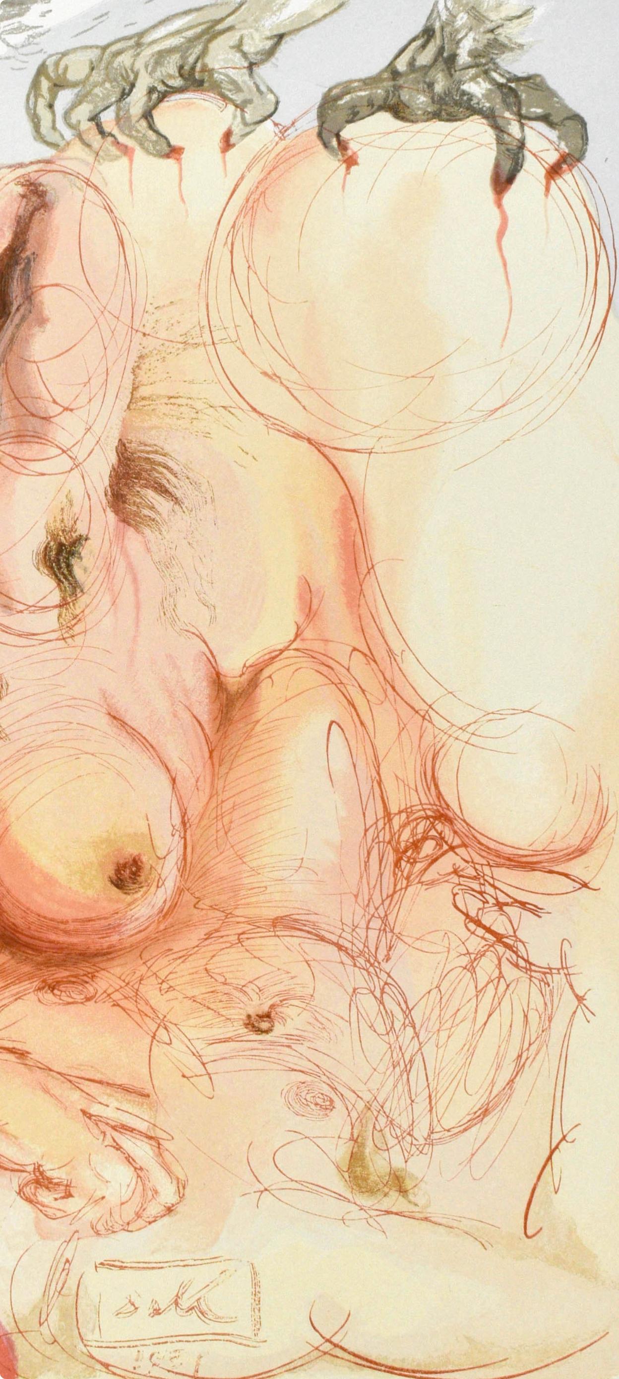 Purgatorio, Canto IX (Field 189-200; M/L. 1039-1138), La Divina Commedia - Surrealist Print by Salvador Dalí