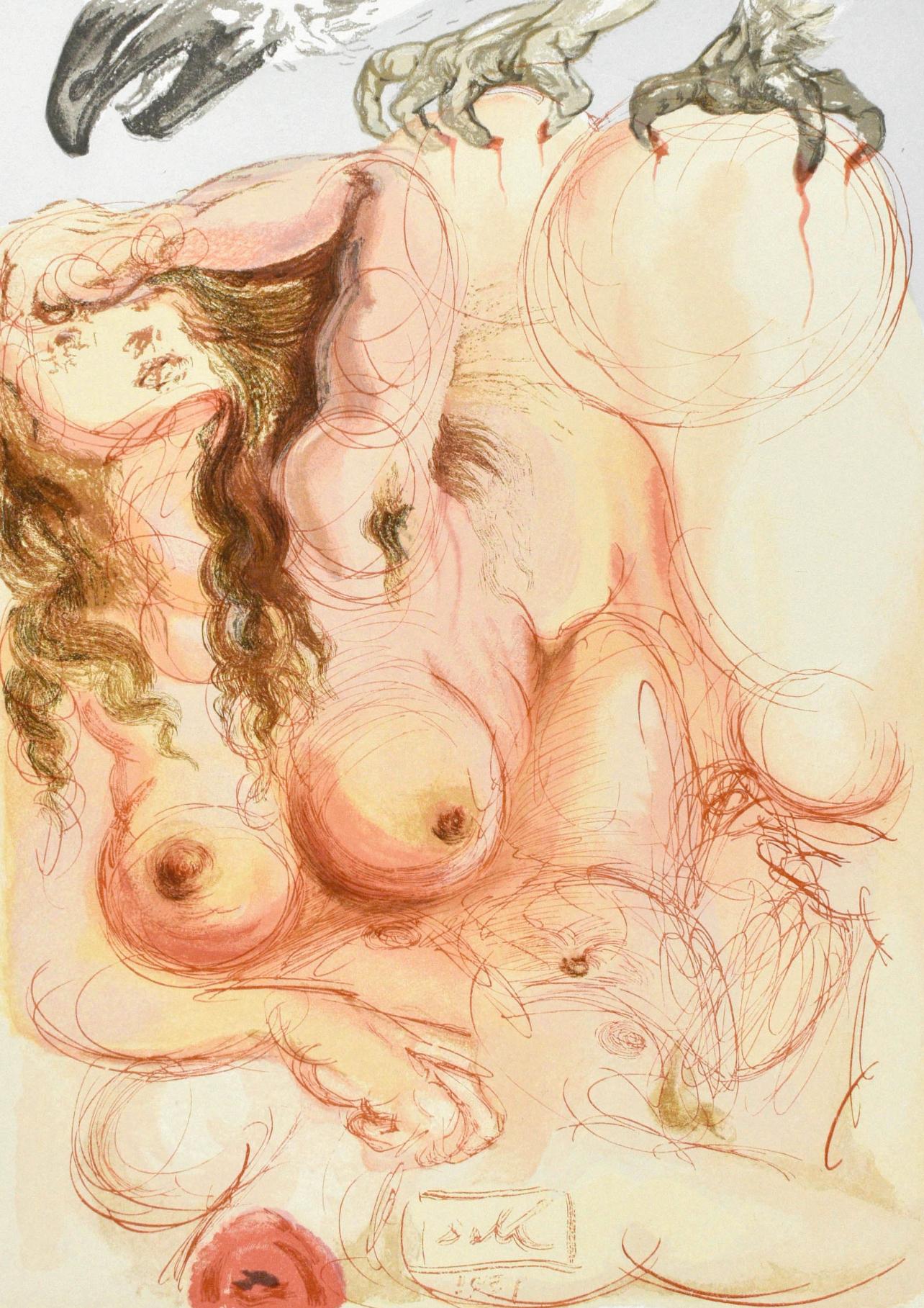 Salvador Dalí Landscape Print - Purgatorio, Canto IX (Field 189-200; M/L. 1039-1138), La Divina Commedia