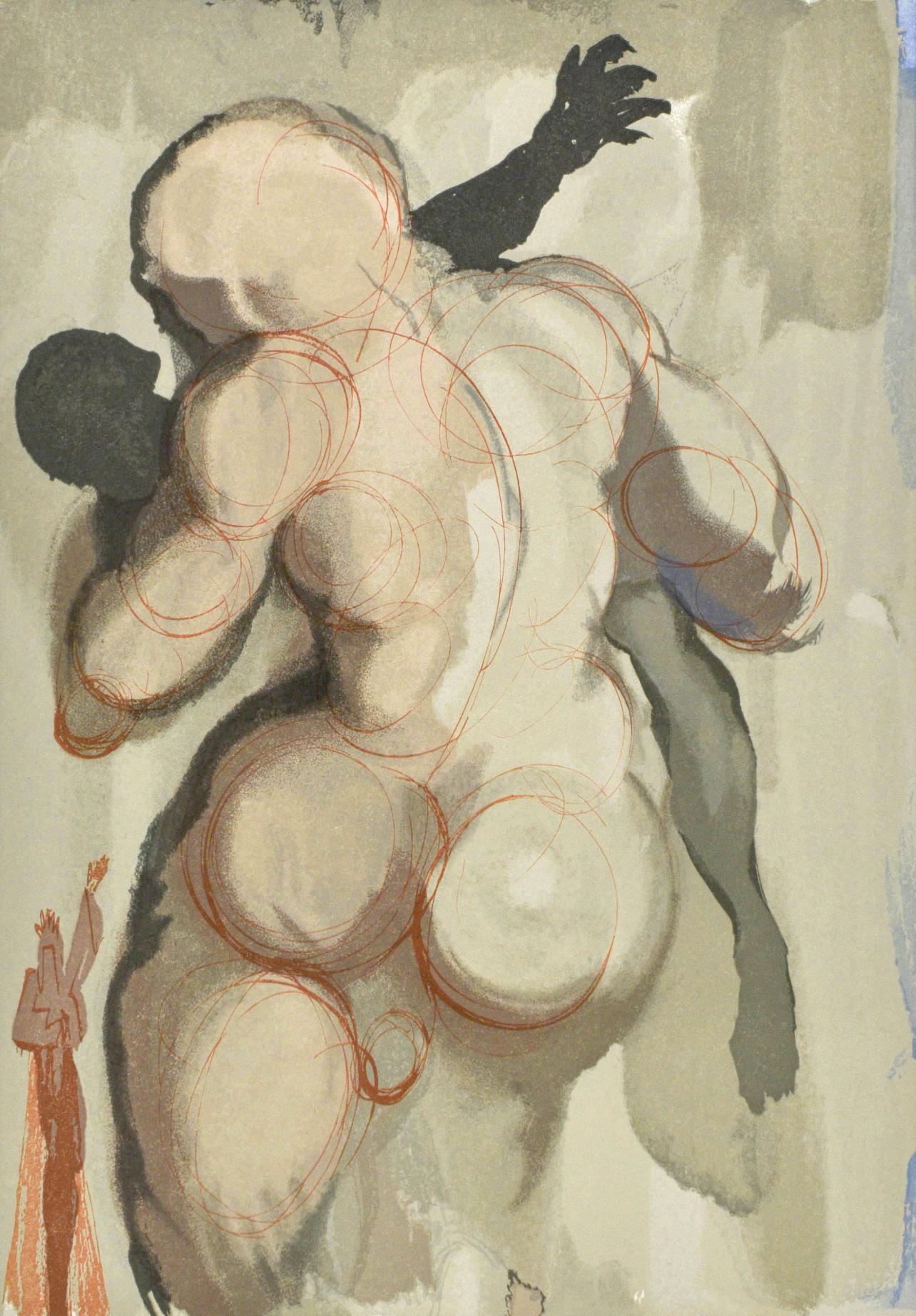 Salvador Dalí Figurative Print - Purgatorio, Canto VI (Field 189-200; M/L. 1039-1138), La Divina Commedia