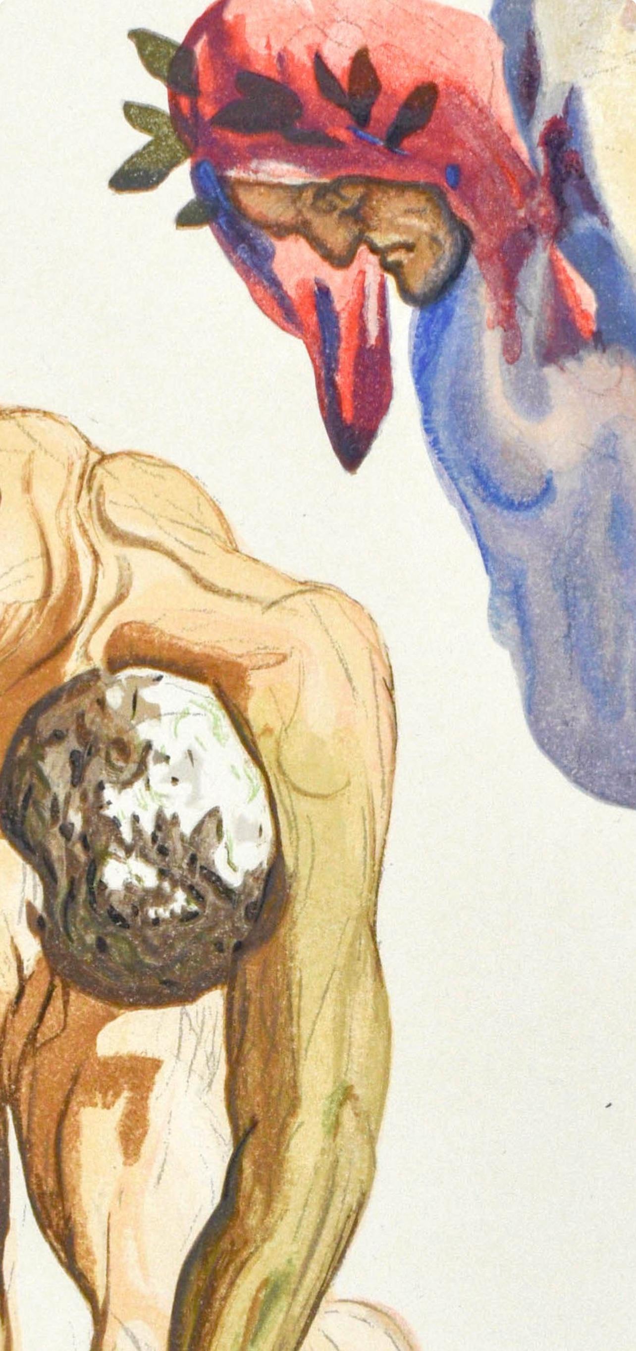 Purgatorio, Canto VII (Field 189-200; M/L. 1039-1138), La Divina Commedia - Beige Figurative Print by Salvador Dalí
