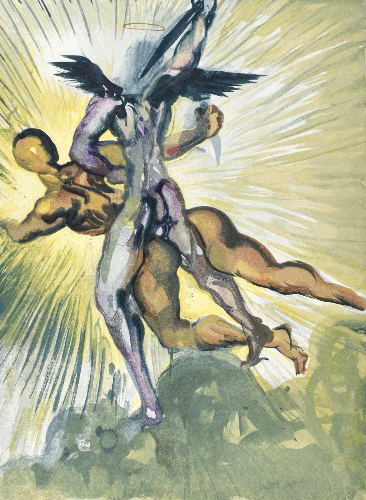 Salvador Dalí Figurative Print - Purgatorio, Canto VIII (Field 189-200; M/L. 1039-1138), La Divina Commedia