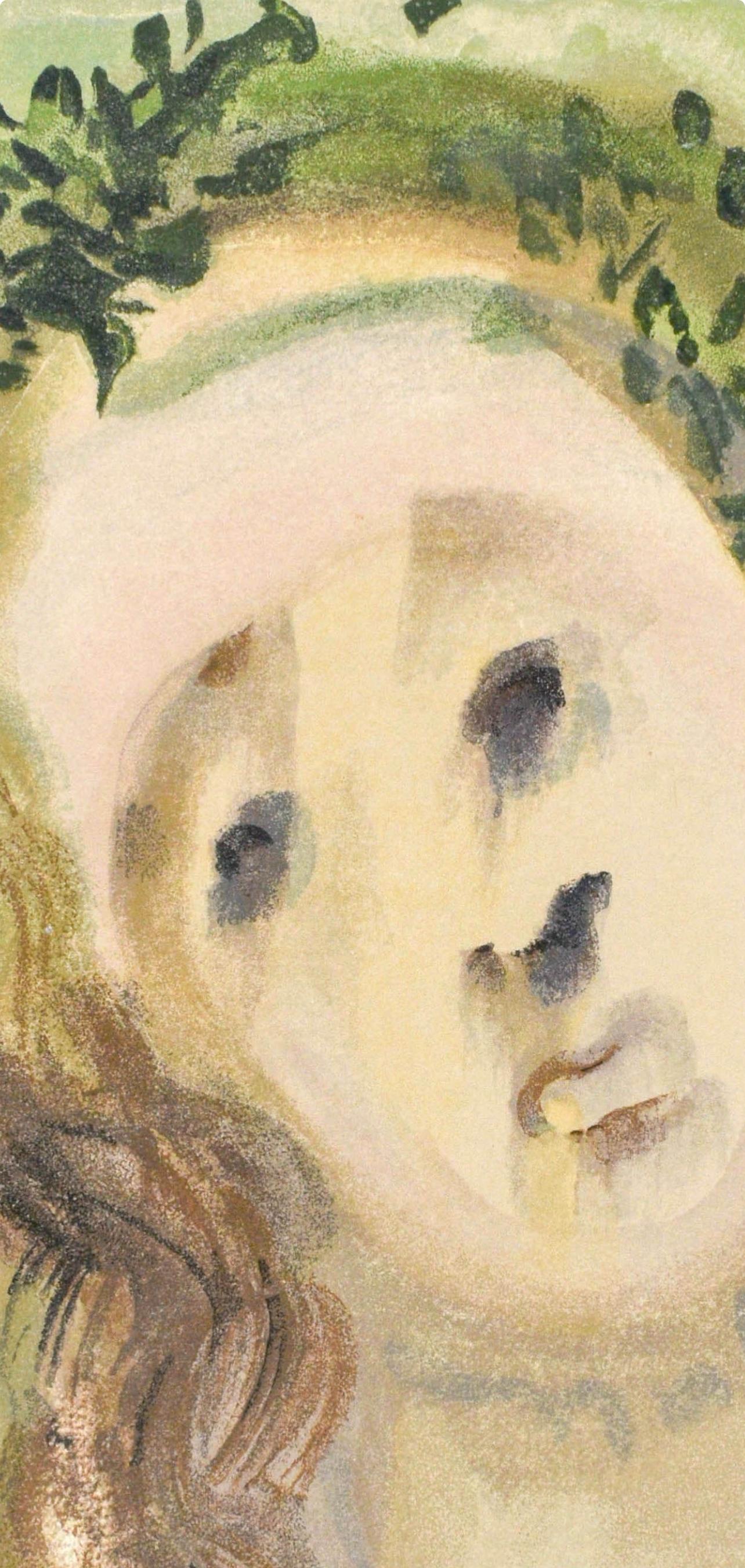 Purgatorio, Canto X (Field 189-200; M/L. 1039-1138), La Divina Commedia - Beige Figurative Print by Salvador Dalí